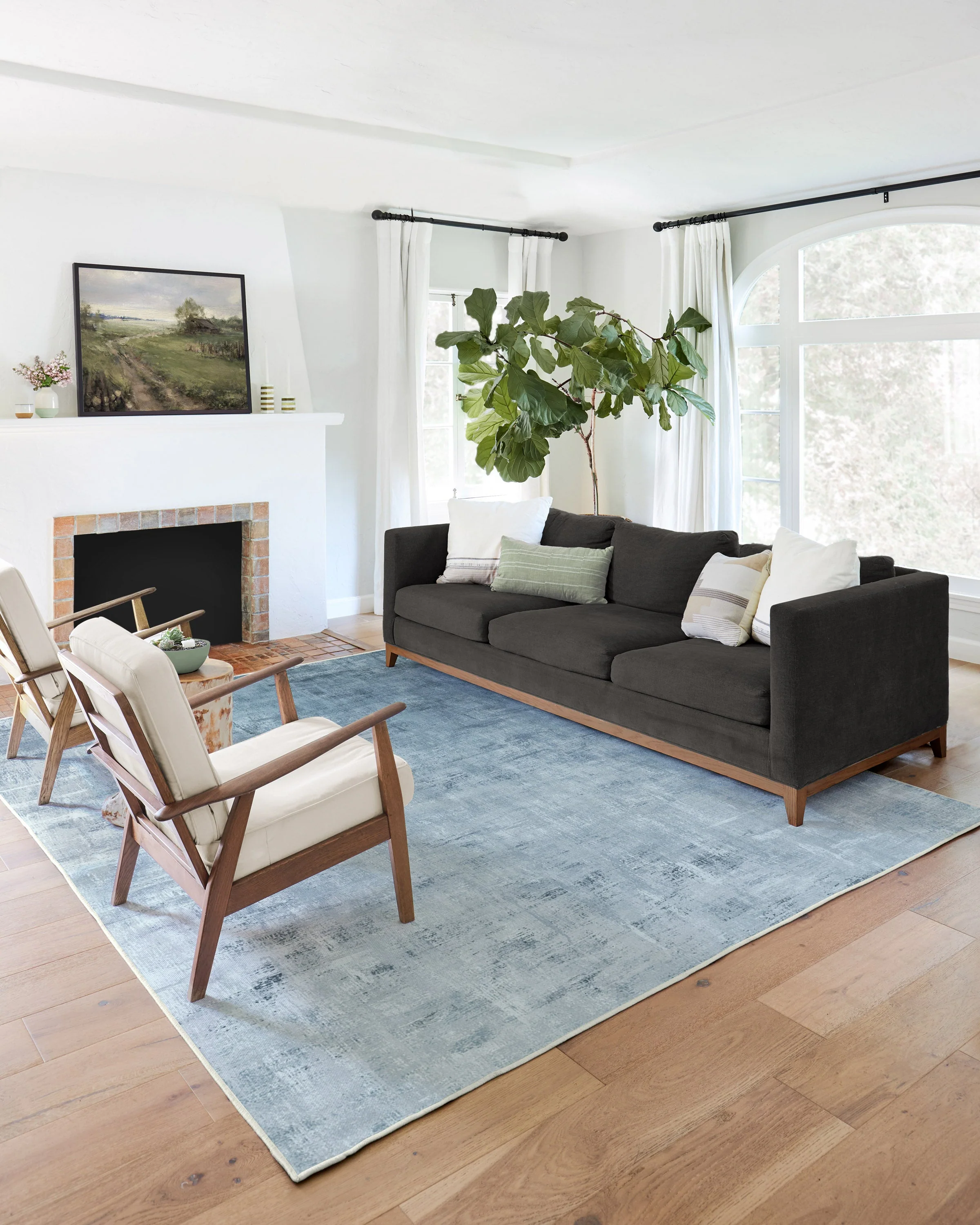 Impasto Slate Blue Flatwoven Rug