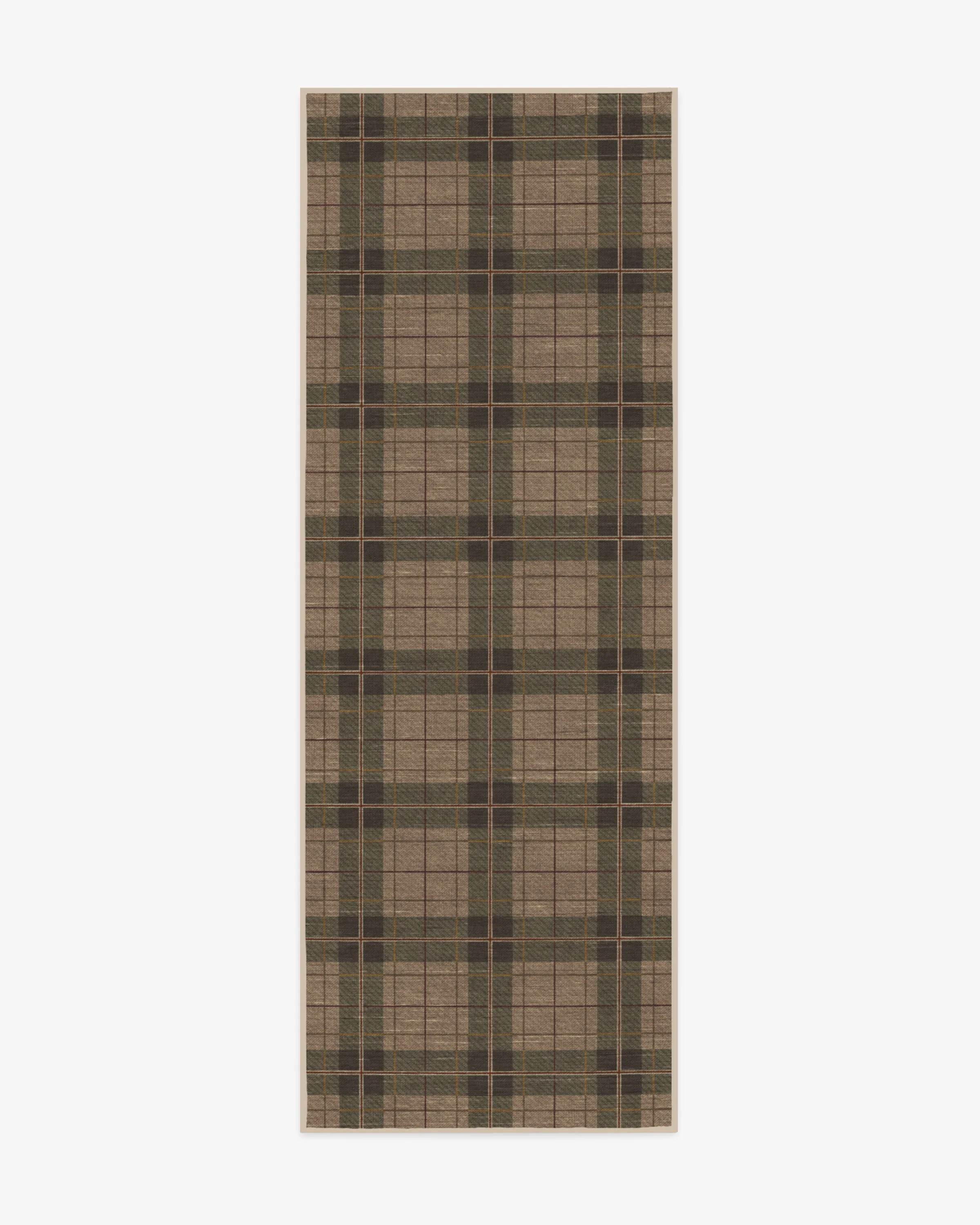 Alfie Plaid Natural & Green Flatwoven Rug