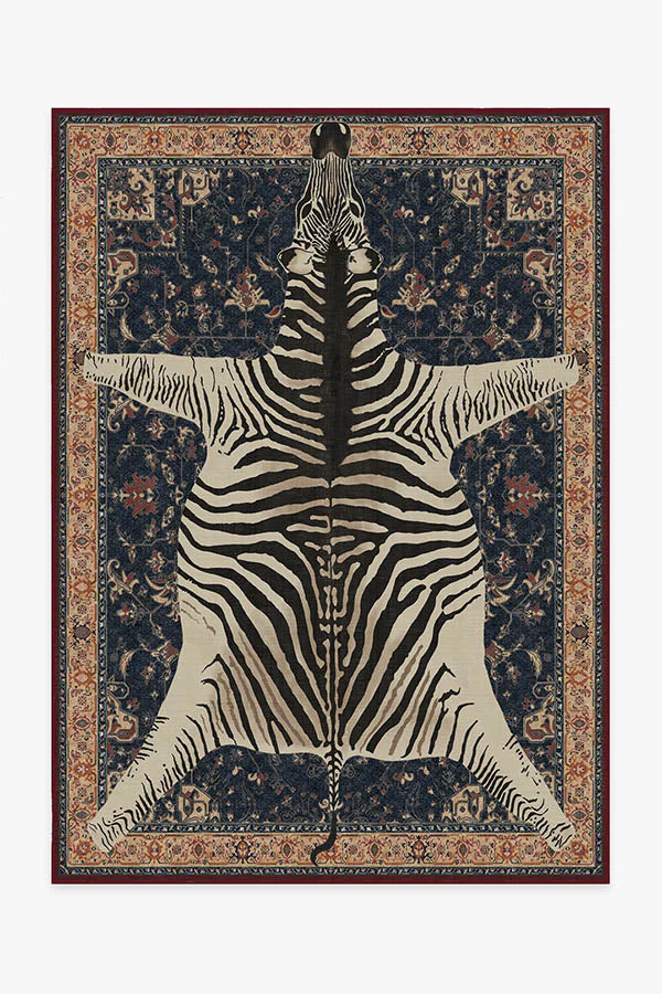 On Safari Sapphire Rug by Iris Apfel