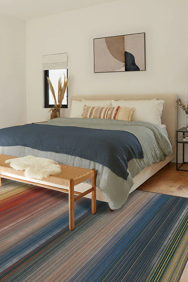 Linear Striped Multicolor Rug