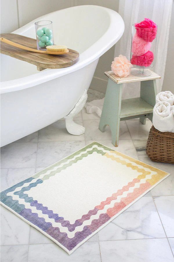 Wavy Rainbow Bath Mat by The Home Edit