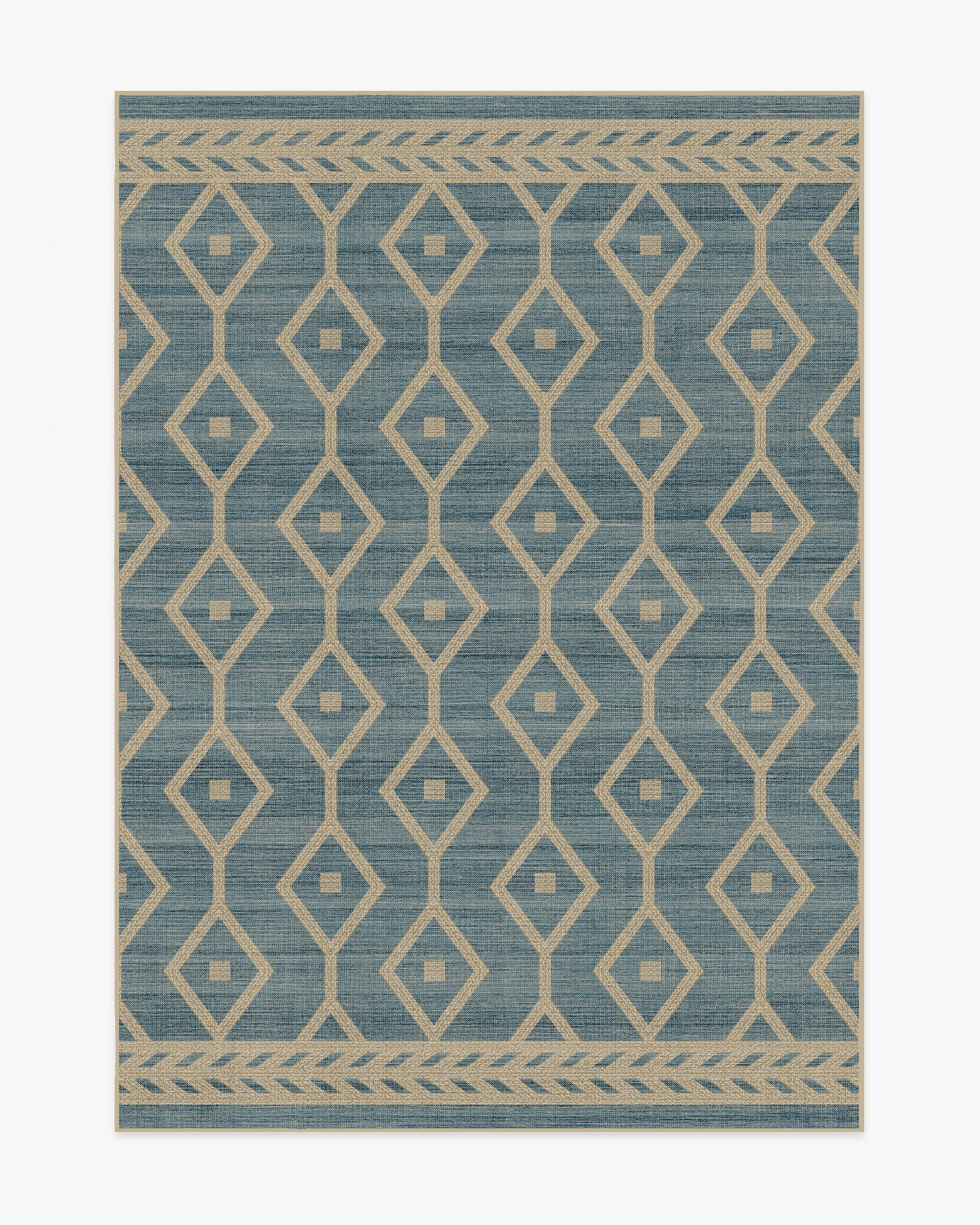 Newport Slate Blue Re-Jute Rug by Gray Malin