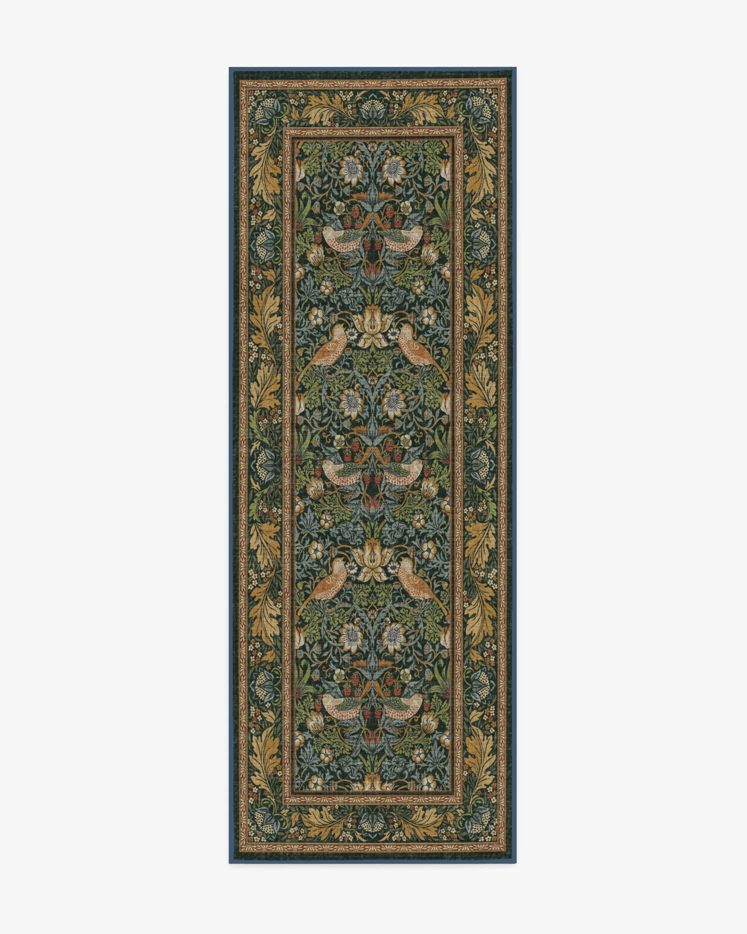 Strawberry Thief Indigo Flatwoven Rug by Morris & Co.