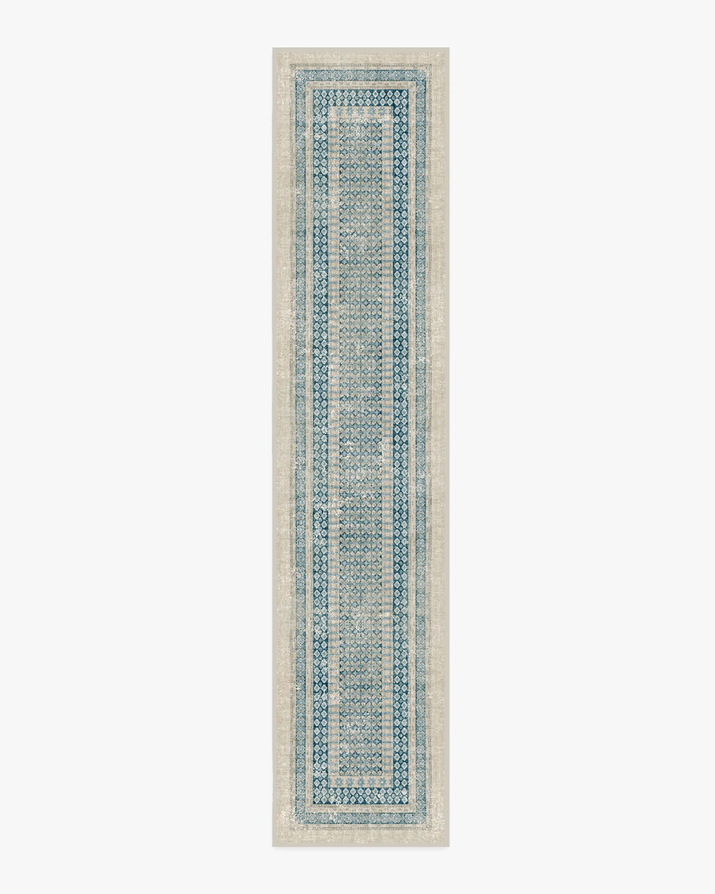 Cyrus Neutral & Blue Flatwoven Rug