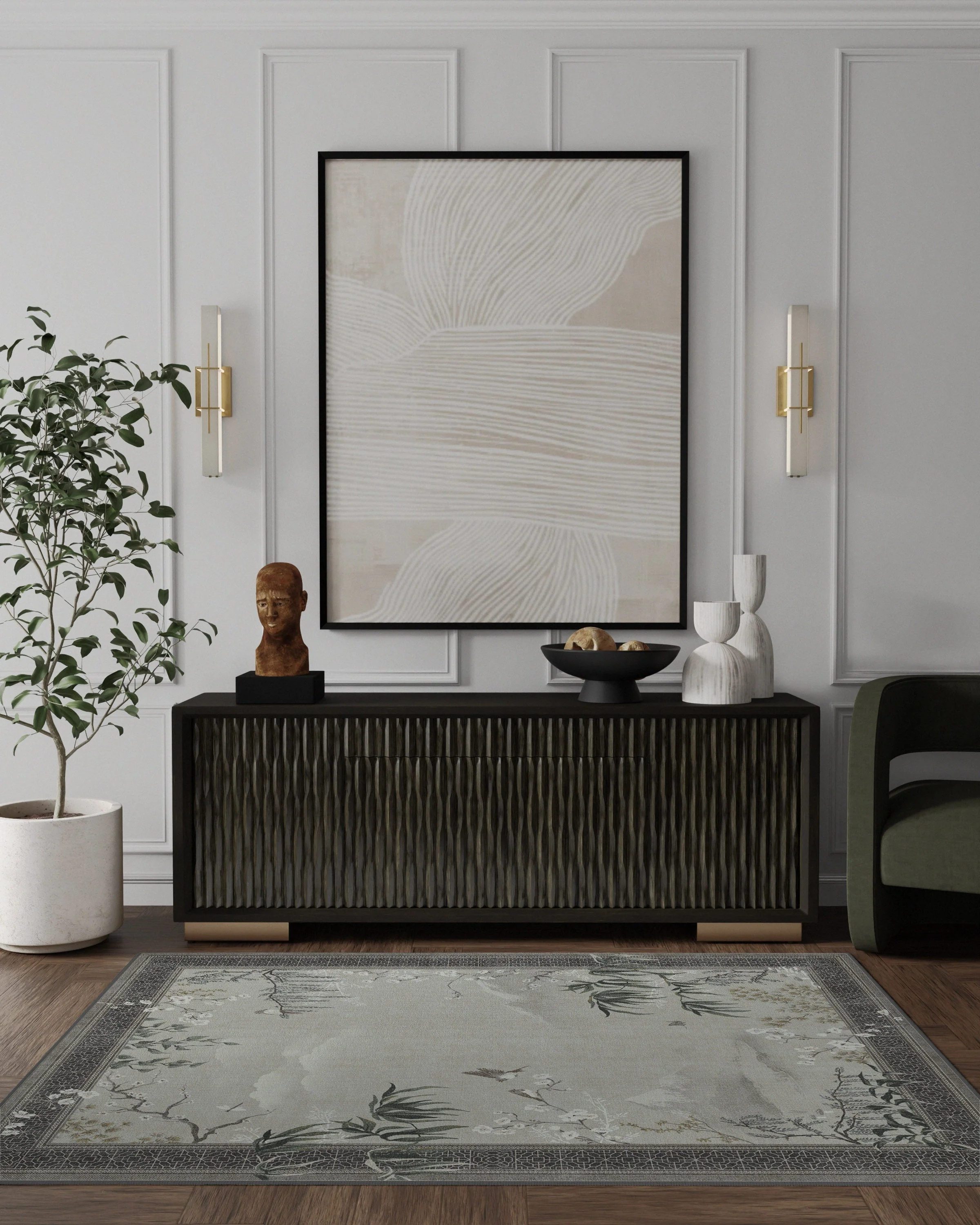 Wren Charcoal & Opal Flatwoven Rug