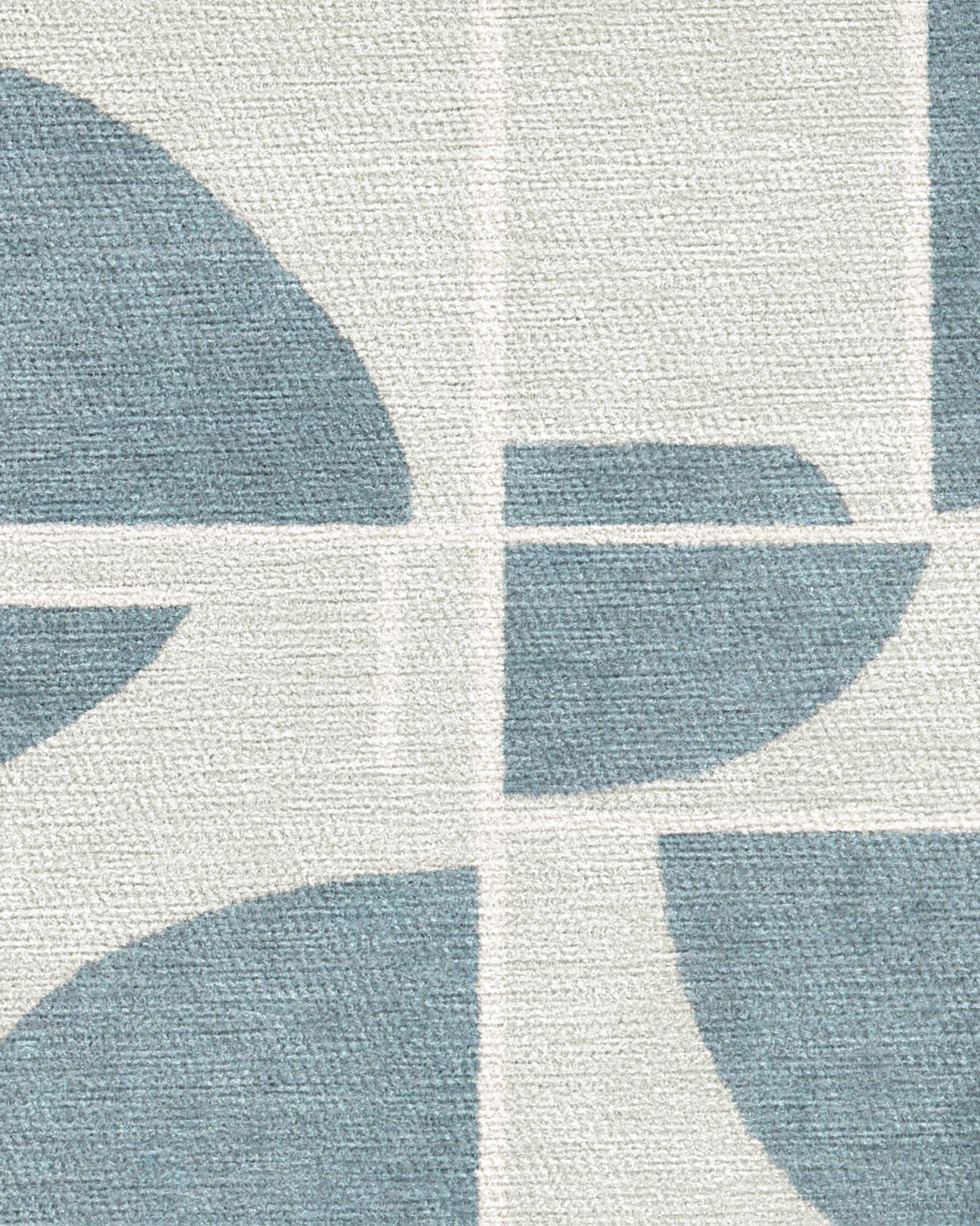Lune Slate Blue Flatwoven Rug by Nina Takesh