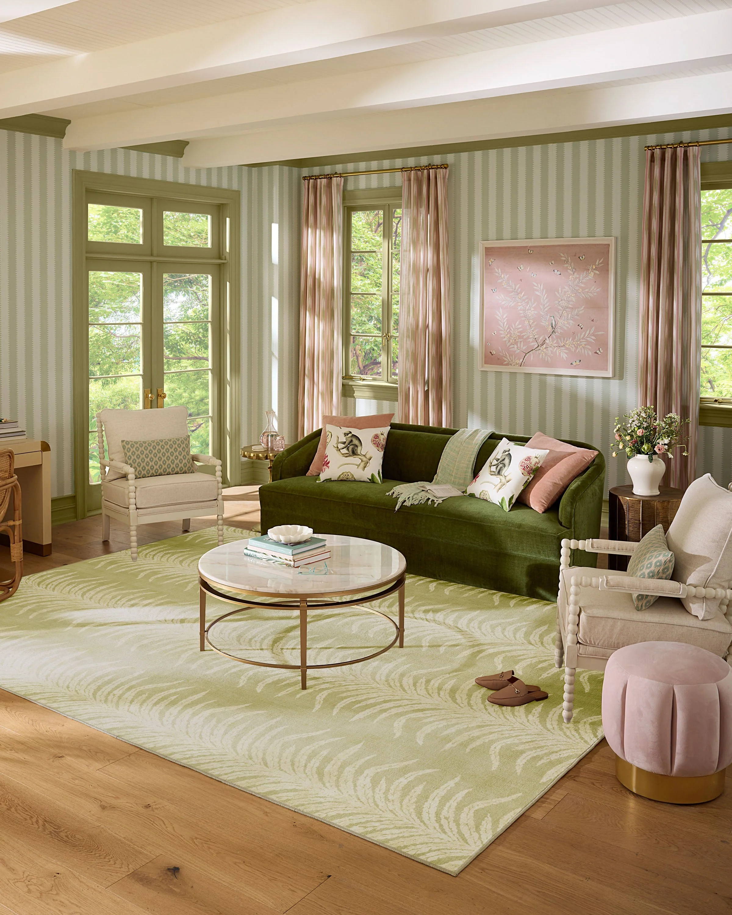 Tree Fern Matcha Green Rug by Sanderson