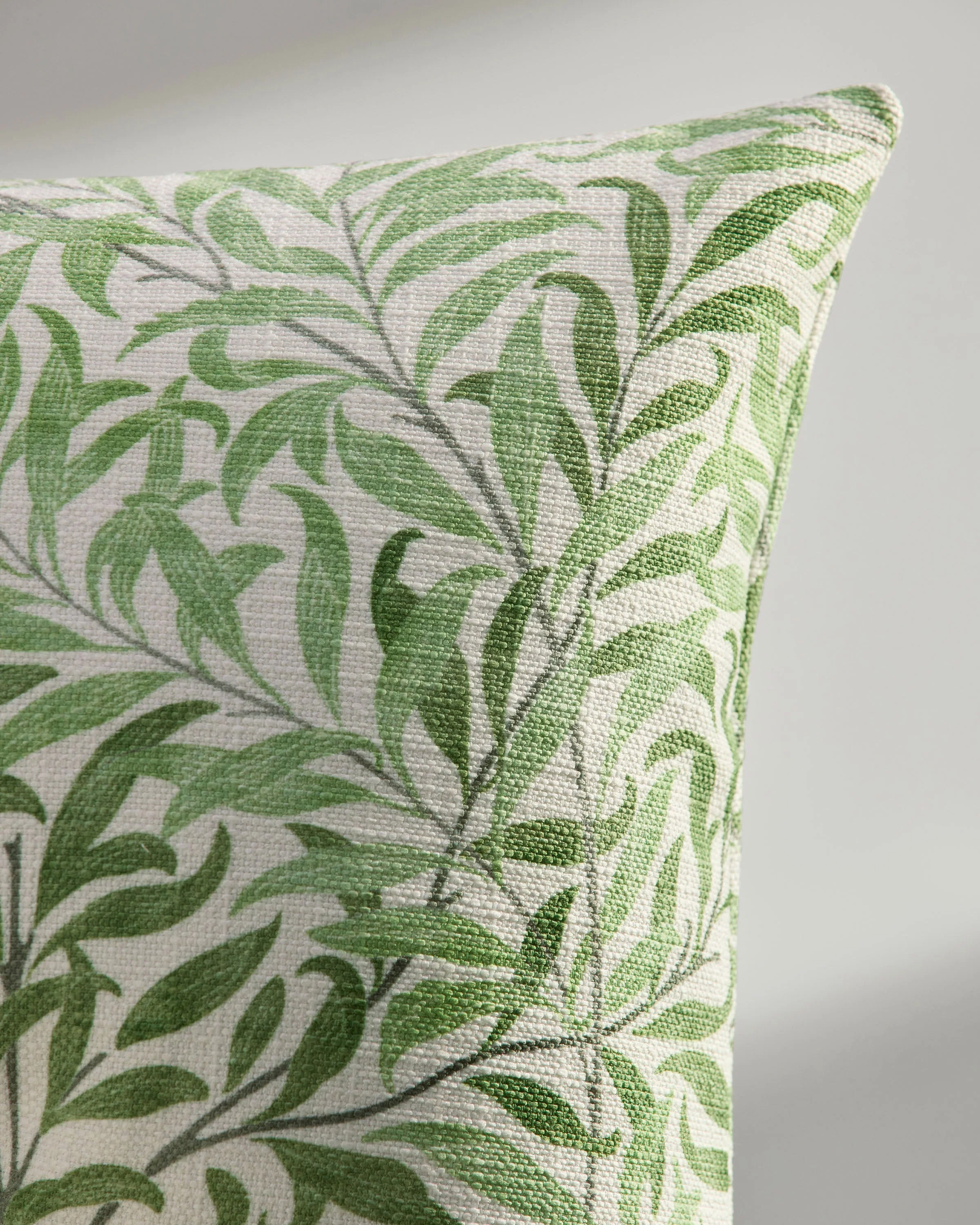 Willow Boughs Garden Sage Woven Throw Pillow by Morris & Co.