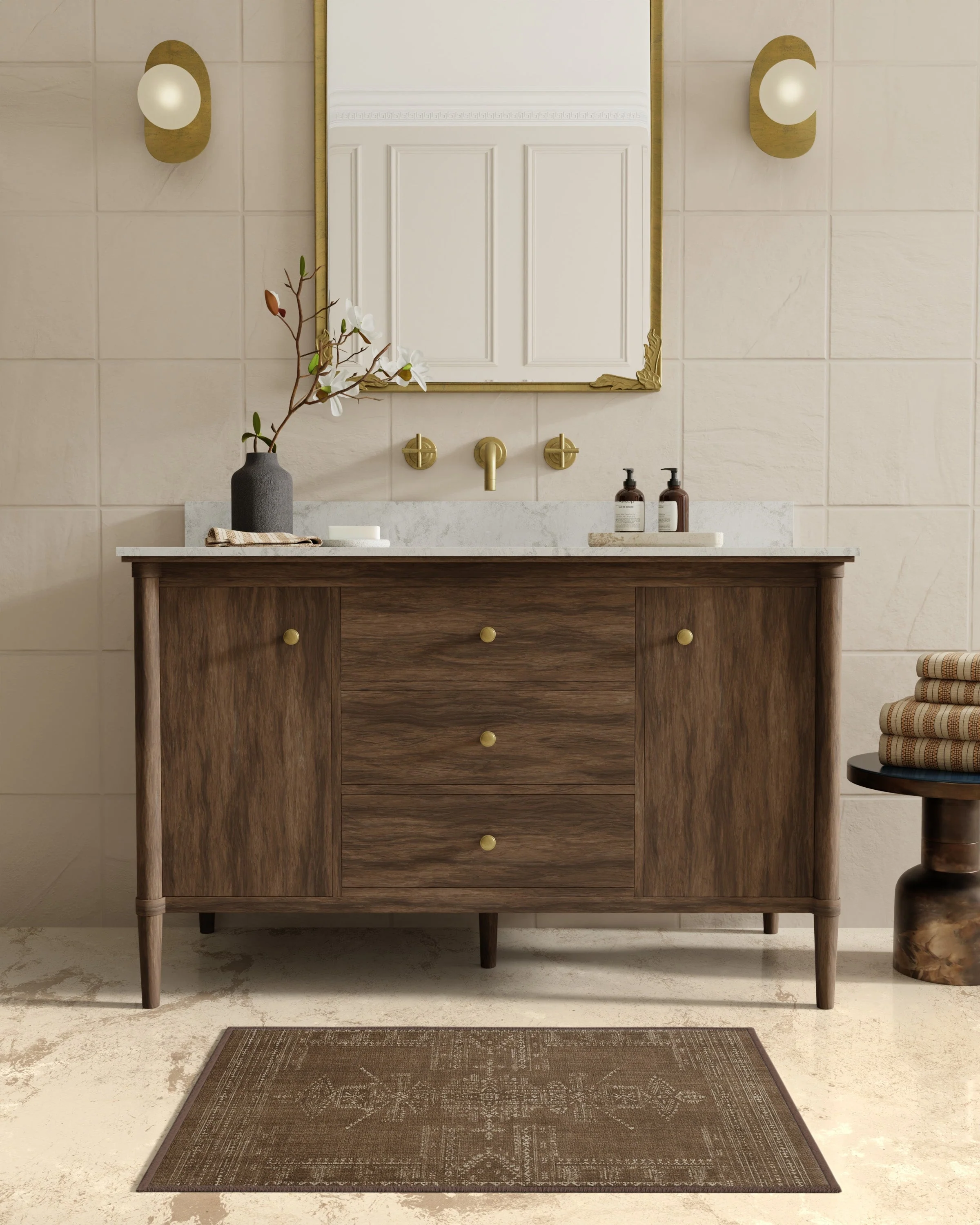 Amira Brown Flatwoven Rug by Martyn Lawrence Bullard