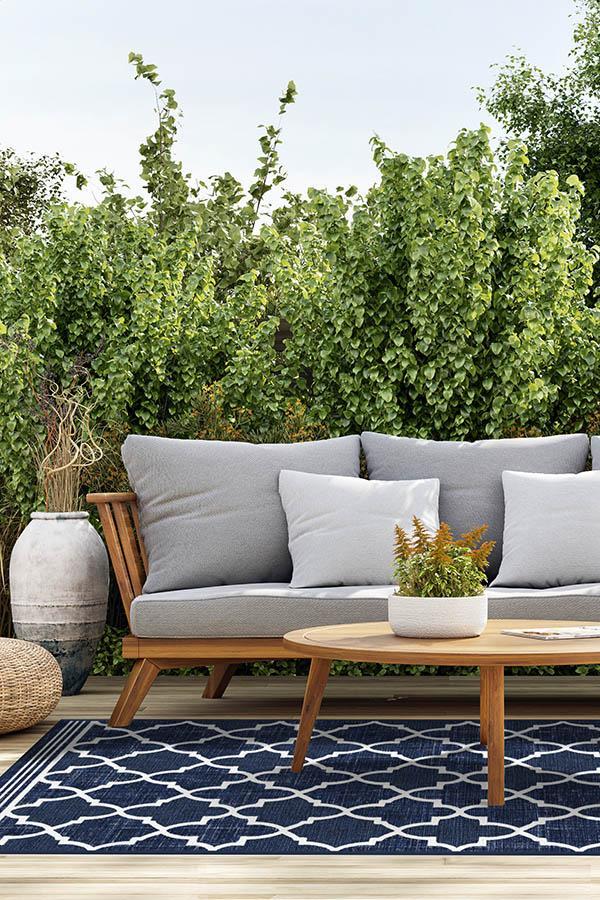 Varia Trellis Royal Blue Outdoor Rug