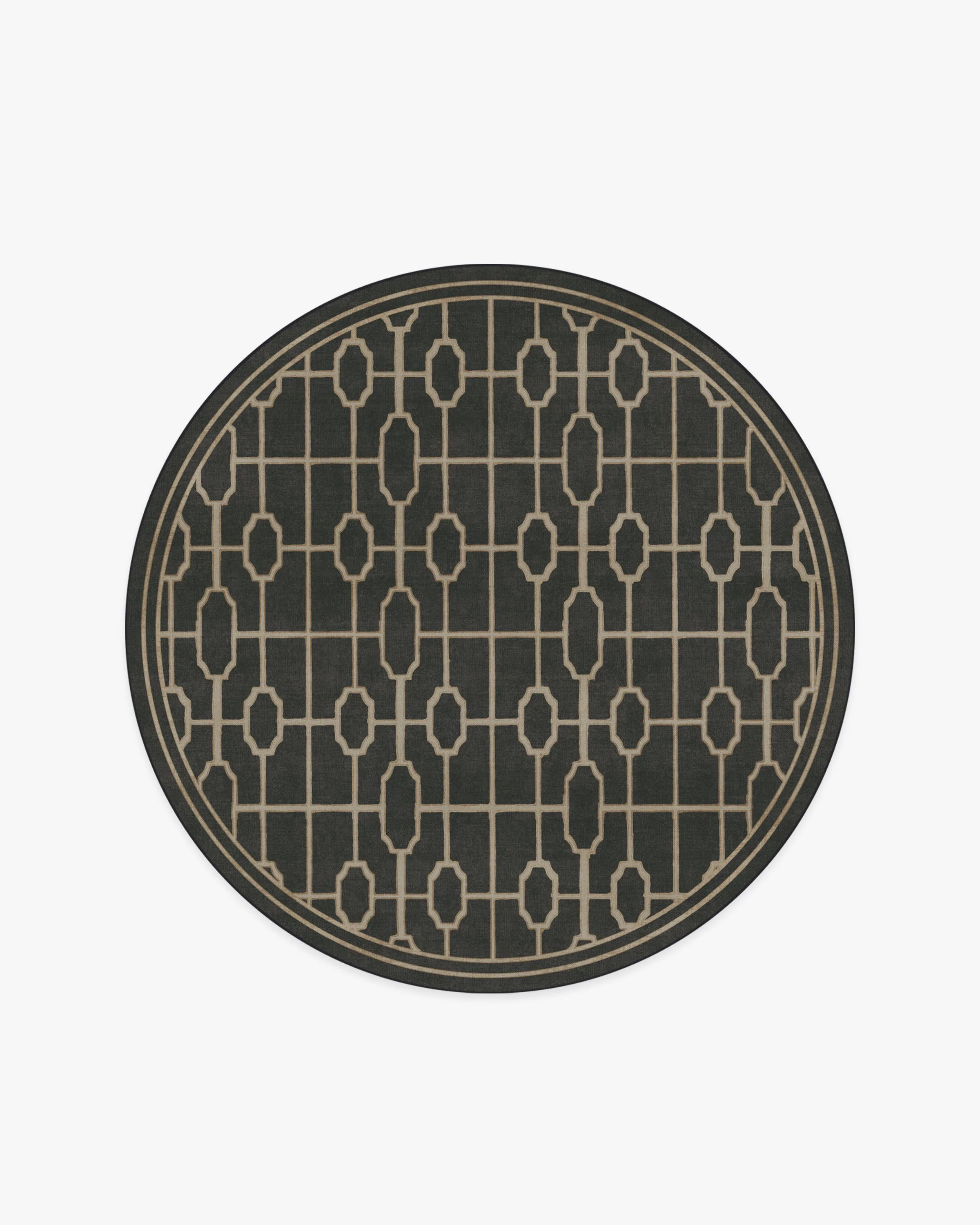 Diana Trellis Black & Gold Flatwoven Rug by The Hiltons