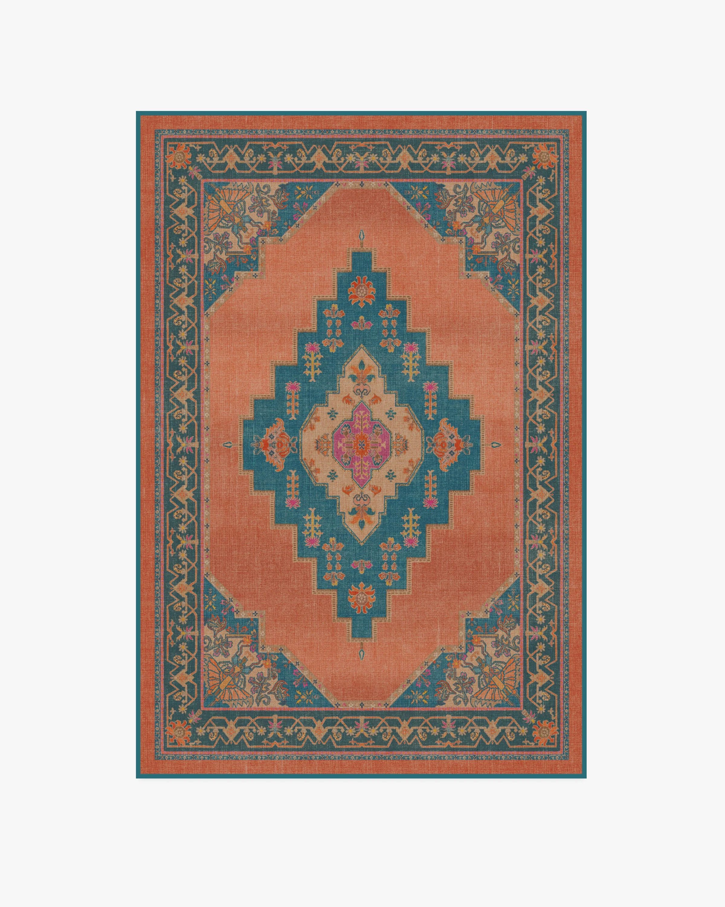 Sunset Bazaar Tropic Coral Flatwoven Rug by Matthew Williamson
