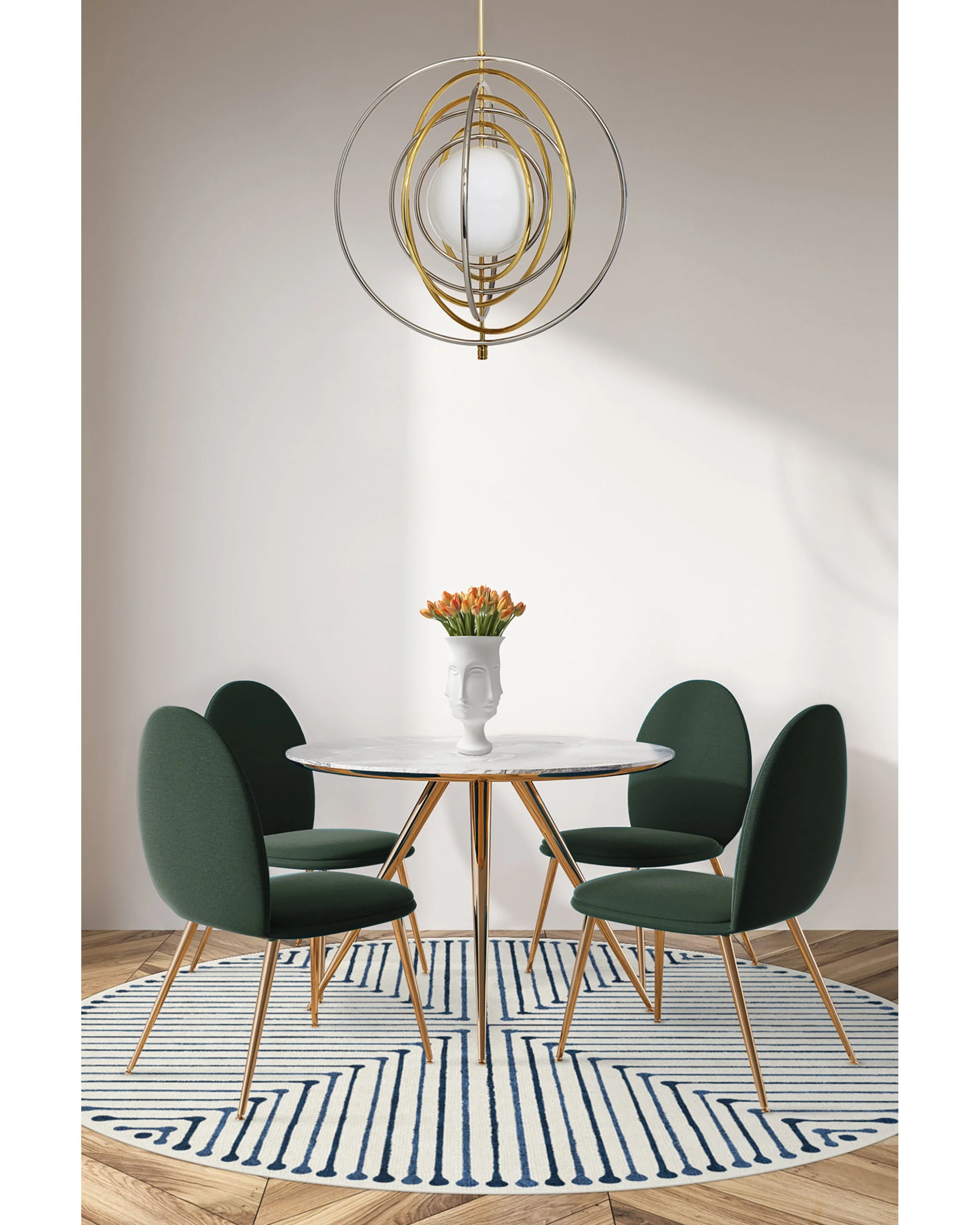 Inkdrop Slate Blue Rug by Jonathan Adler