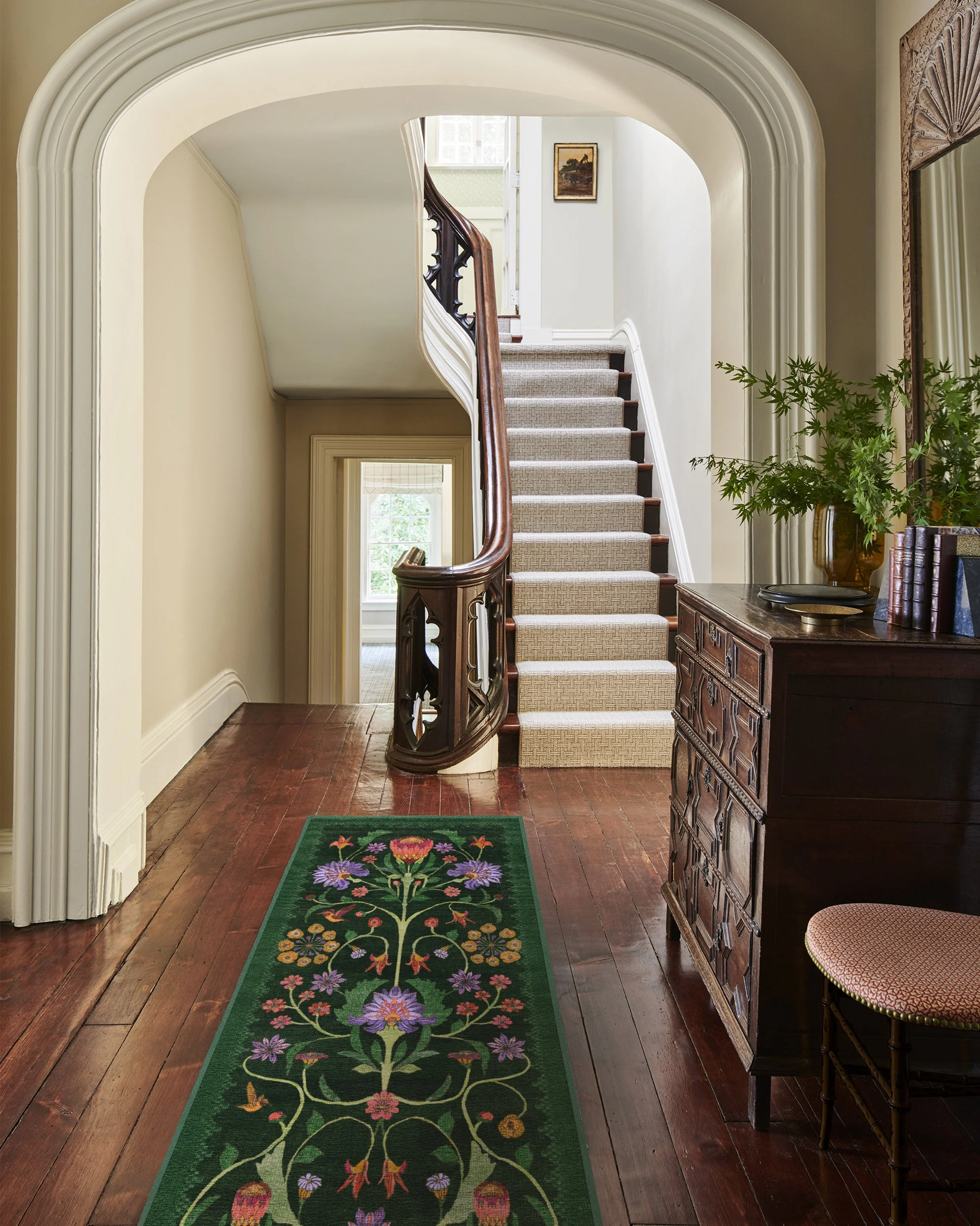 Protea Forest Green Flatwoven Rug by Iris Apfel