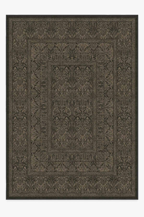 Bluebell Soft Black Flatwoven Rug by Morris & Co.