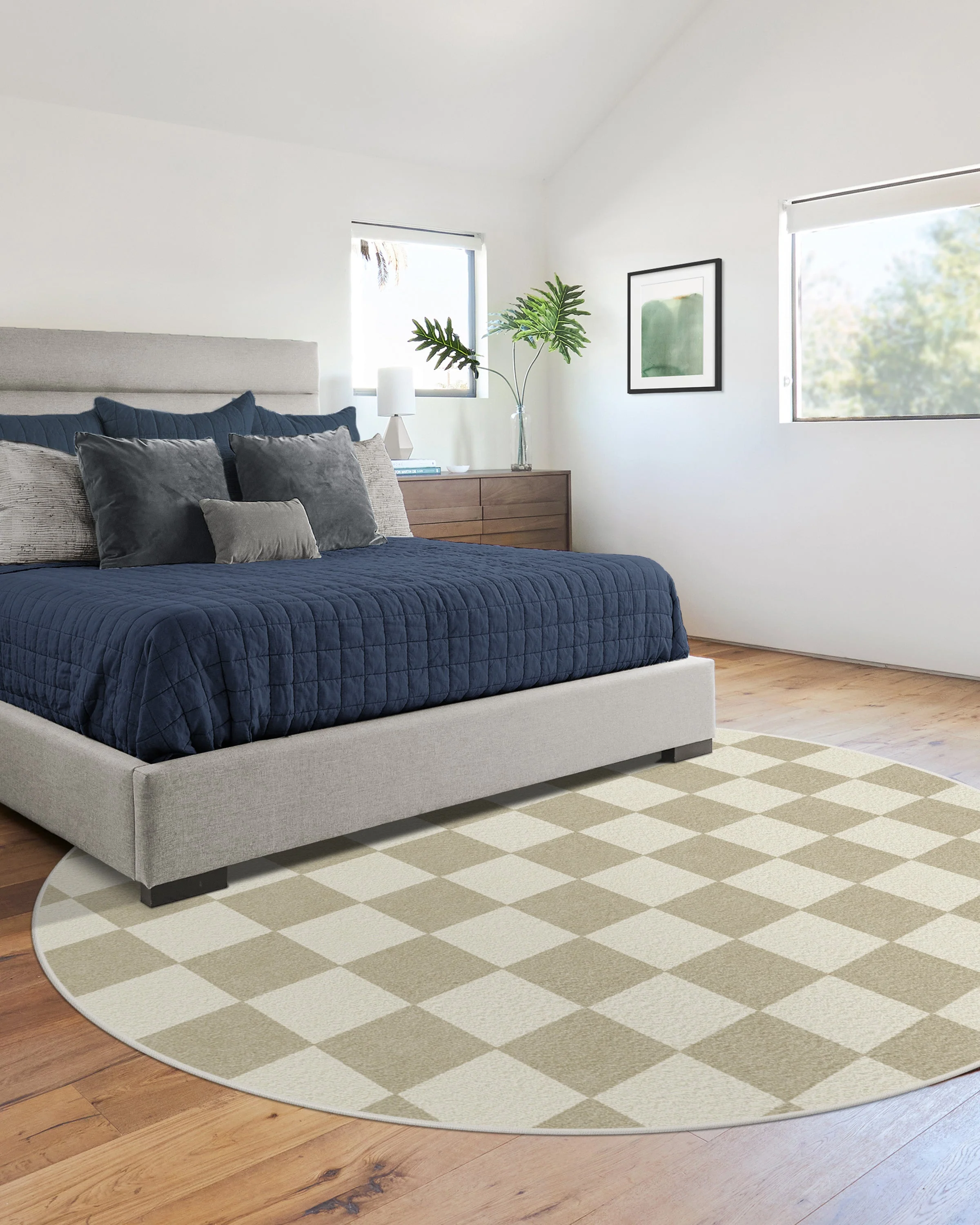 Jaque Checkered Stone Flatwoven Rug