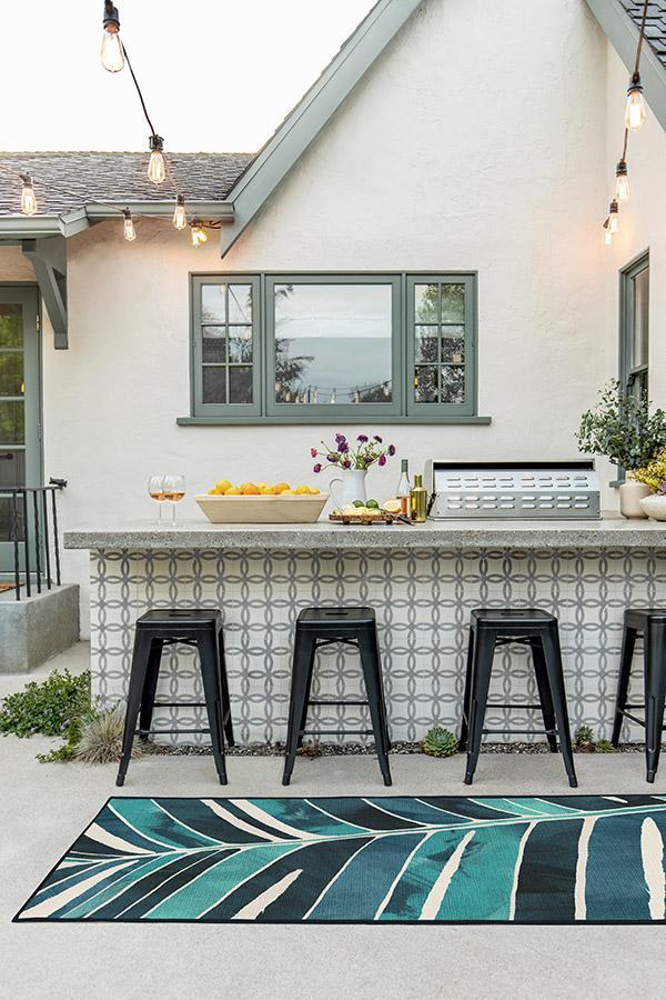 Ombra Teal Outdoor Rug