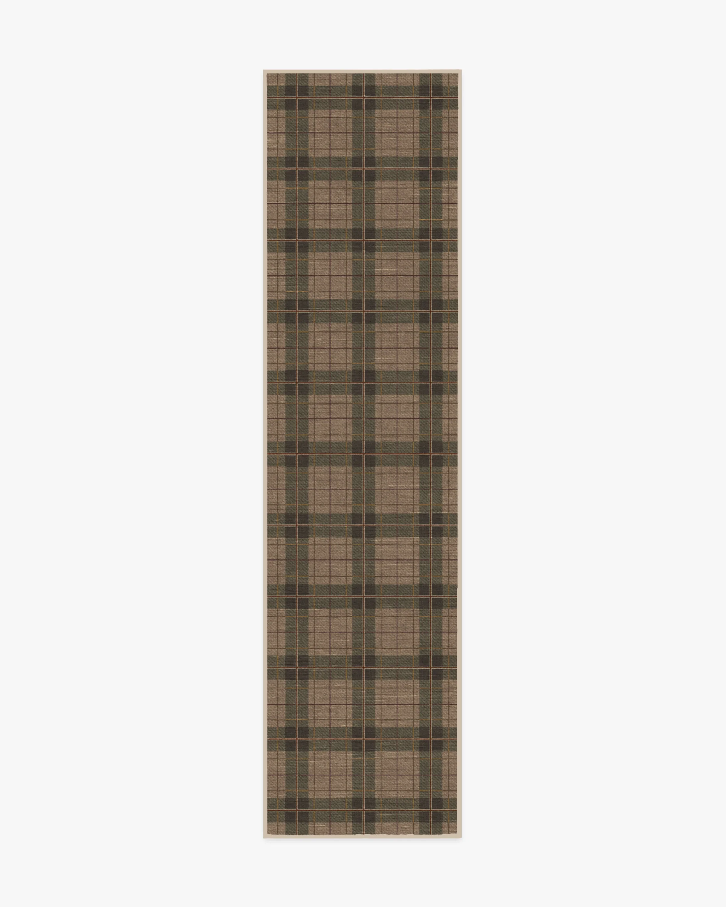 Alfie Plaid Natural & Green Flatwoven Rug