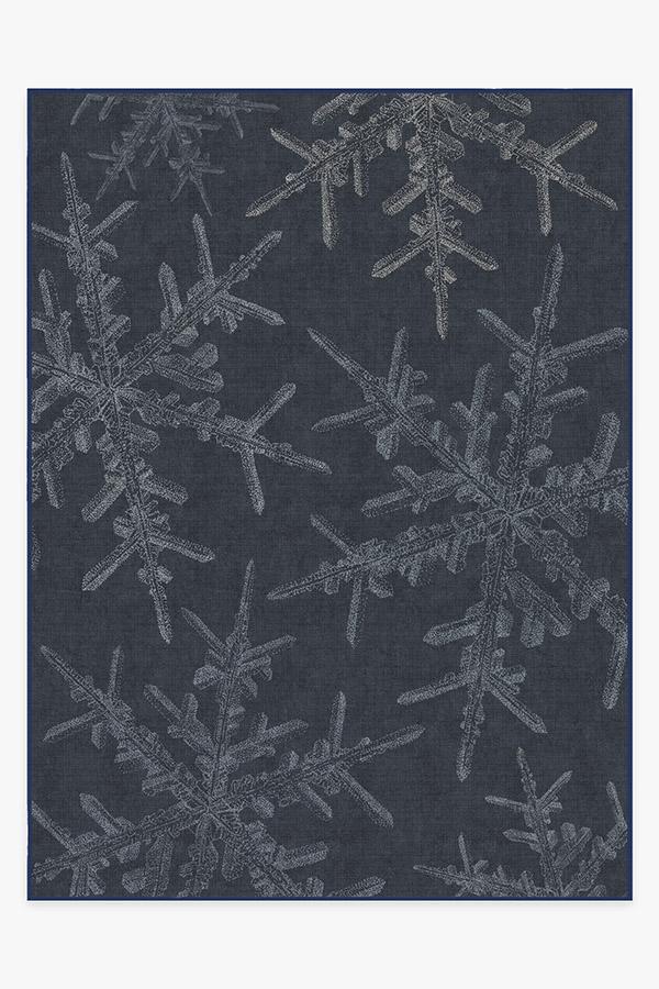 Snowflake Navy Flatwoven Rug