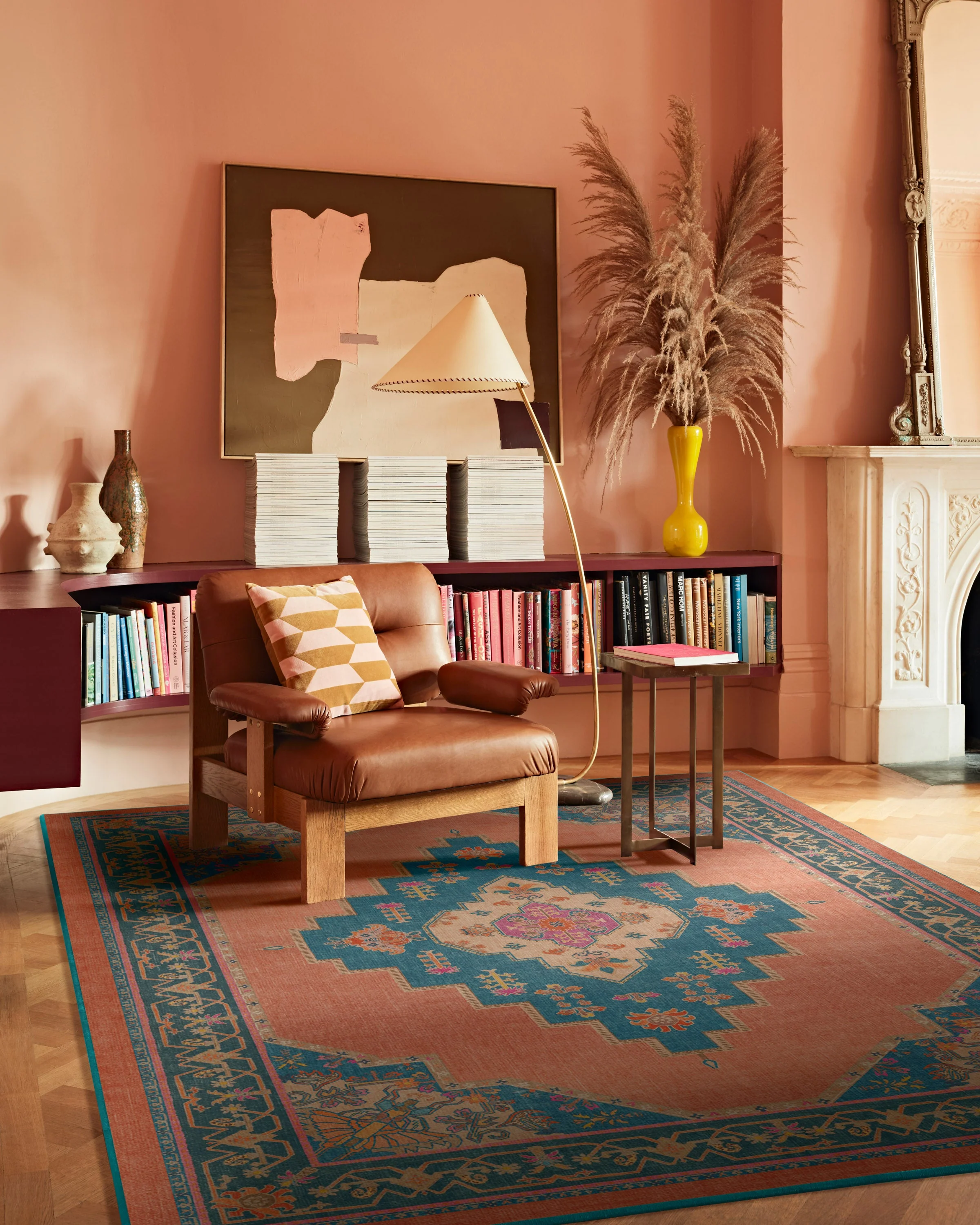 Sunset Bazaar Tropic Coral Flatwoven Rug by Matthew Williamson