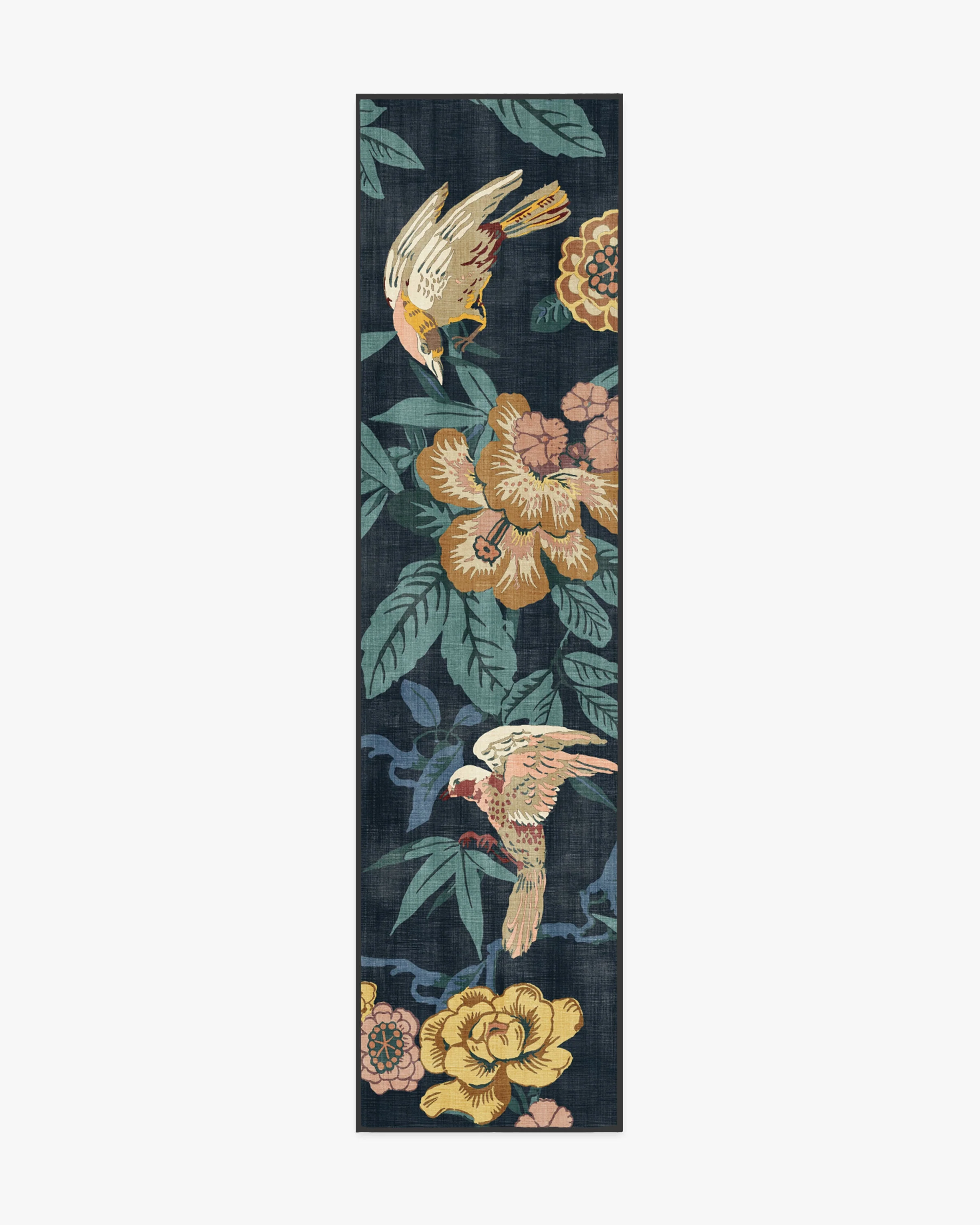 Bamboo & Bird Indigo Rug by Sanderson