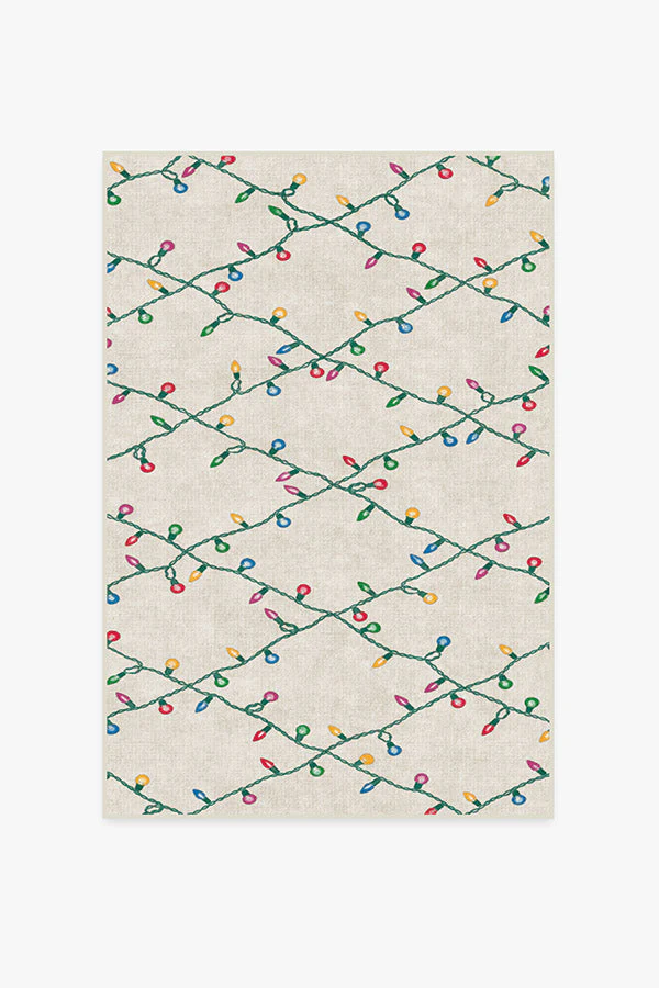 Holiday Lights Creme Flatwoven Rug