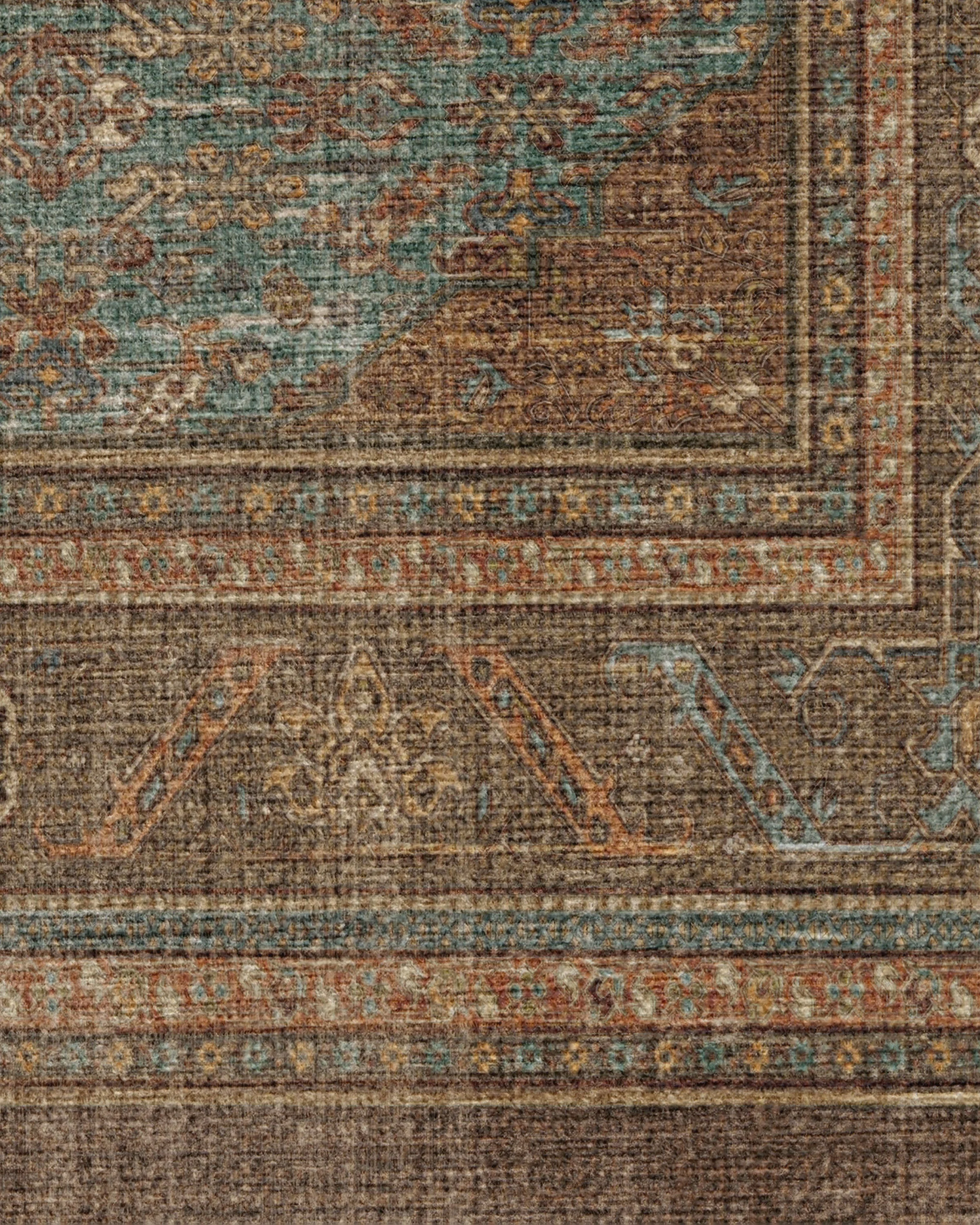Rowan Teal Blue & Copper Flatwoven Rug