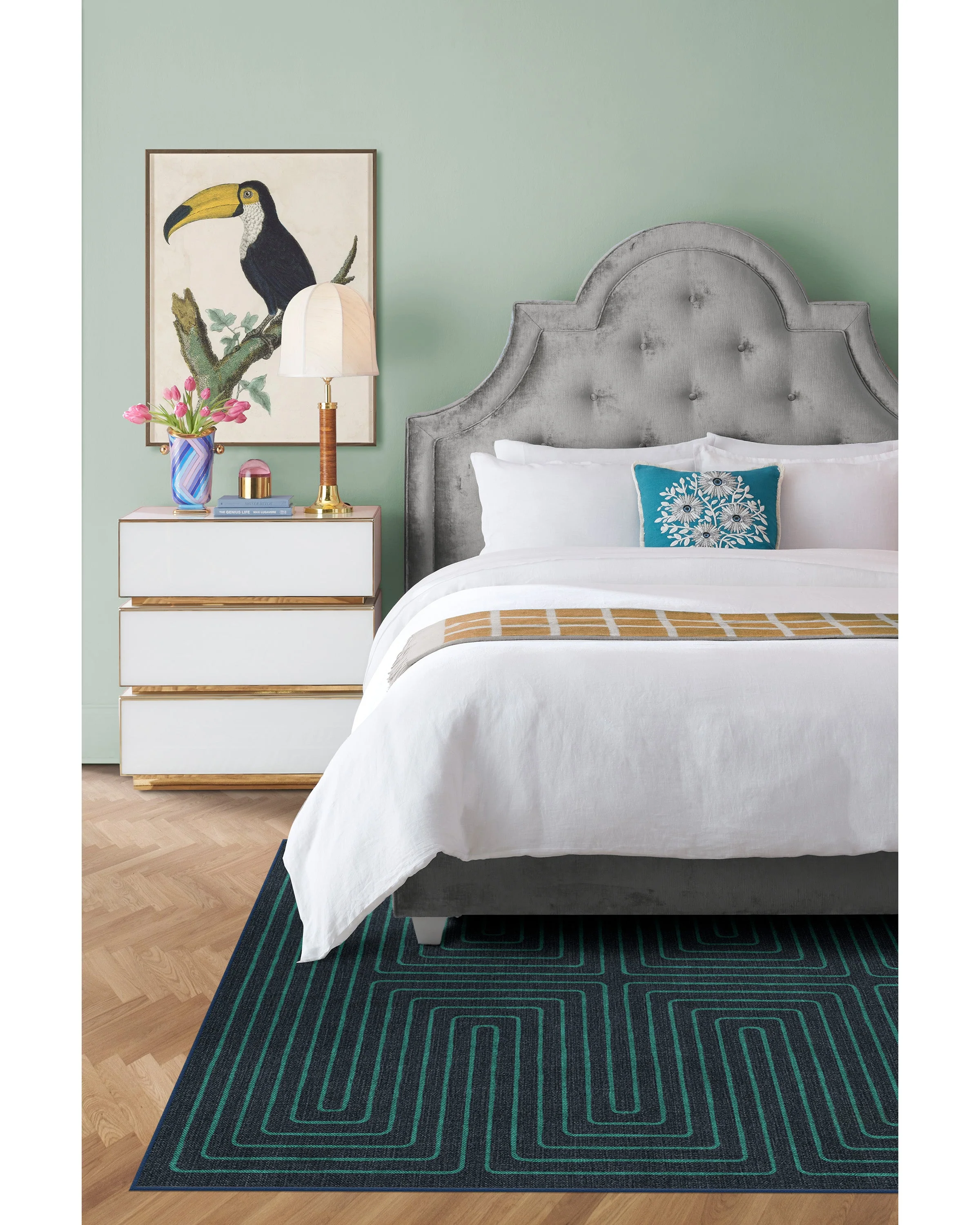 Labyrinth Navy & Teal Rug by Jonathan Adler