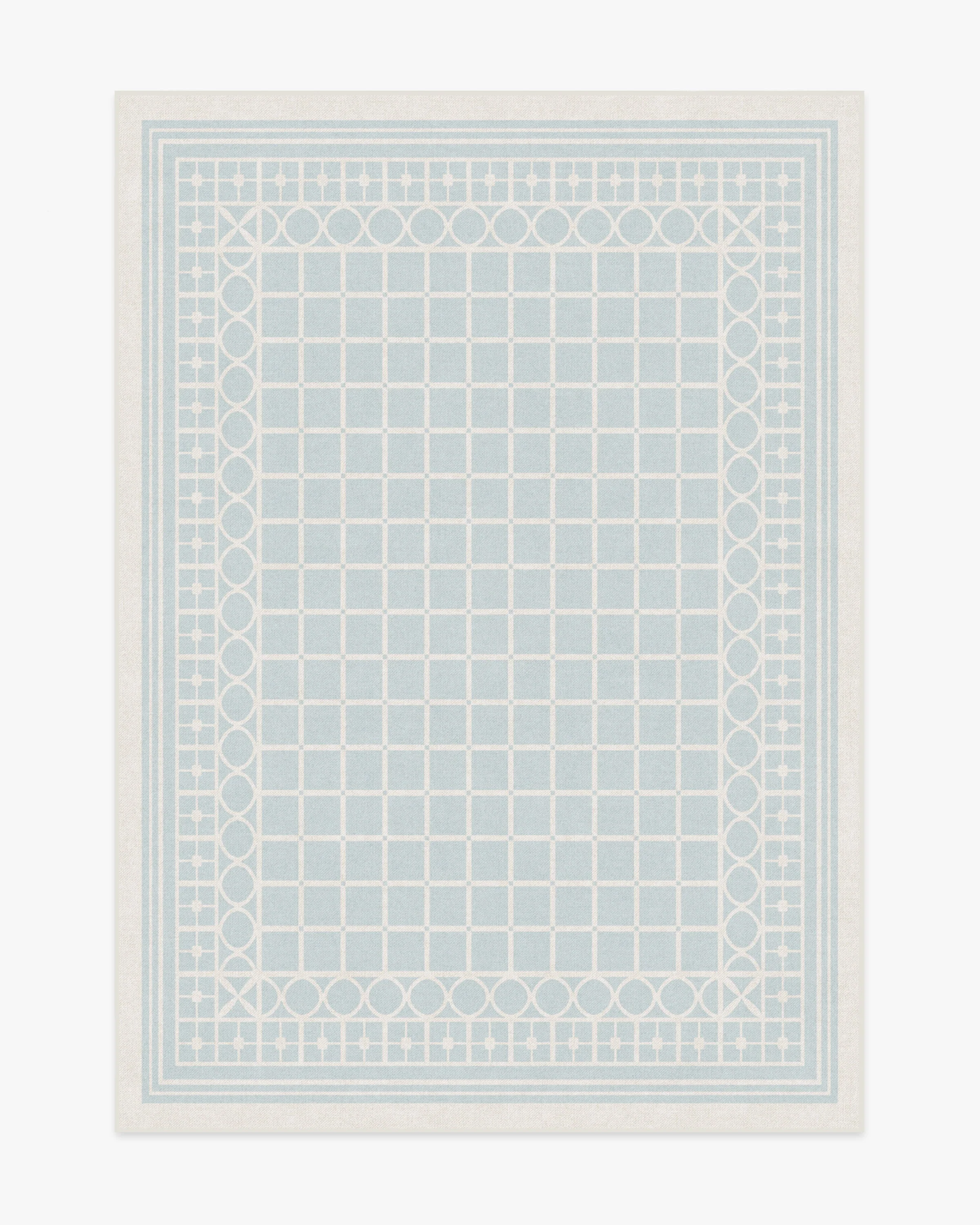 Palm Beach Powder Blue Flatwoven Rug by Gray Malin