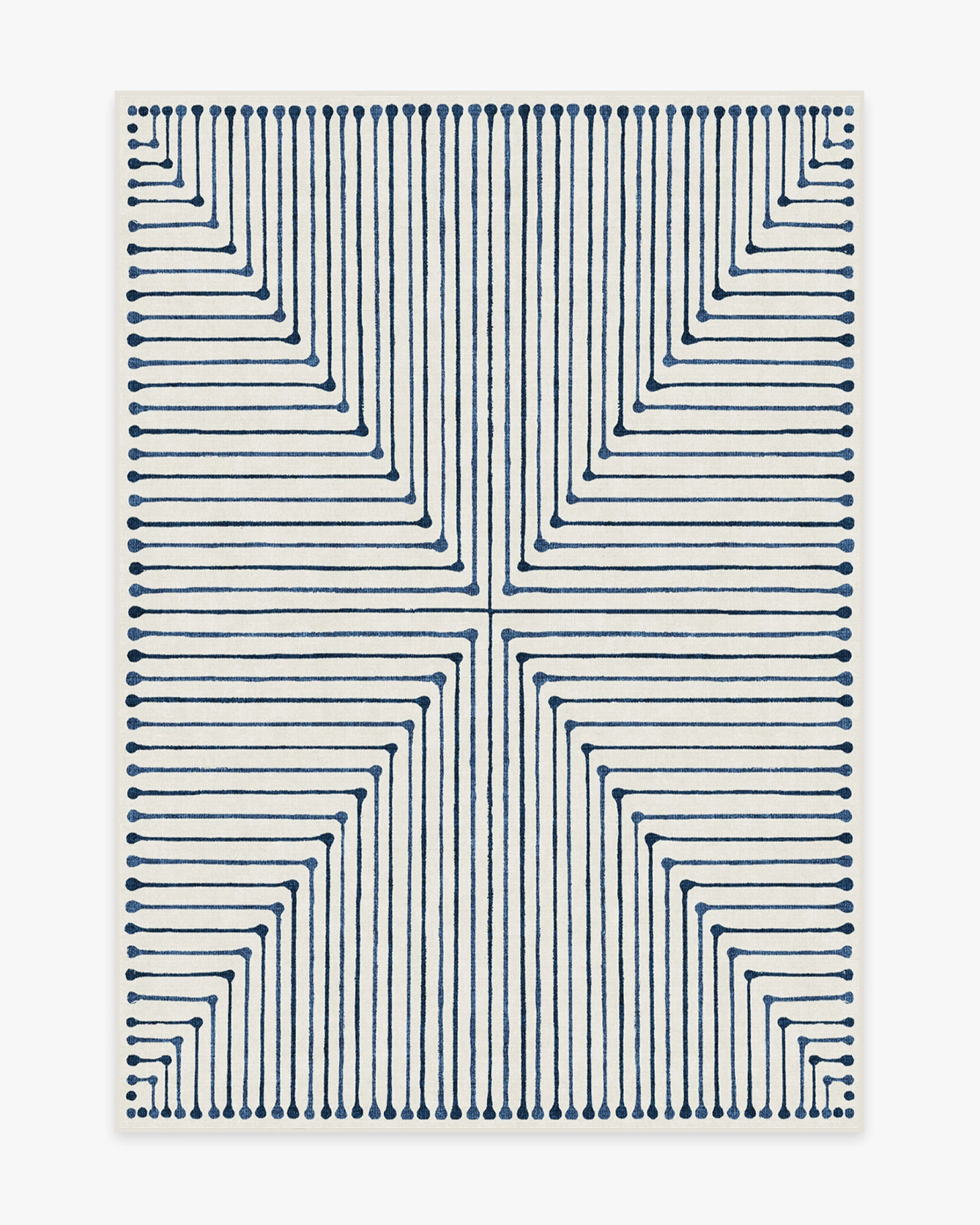 Inkdrop Slate Blue Flatwoven Rug by Jonathan Adler