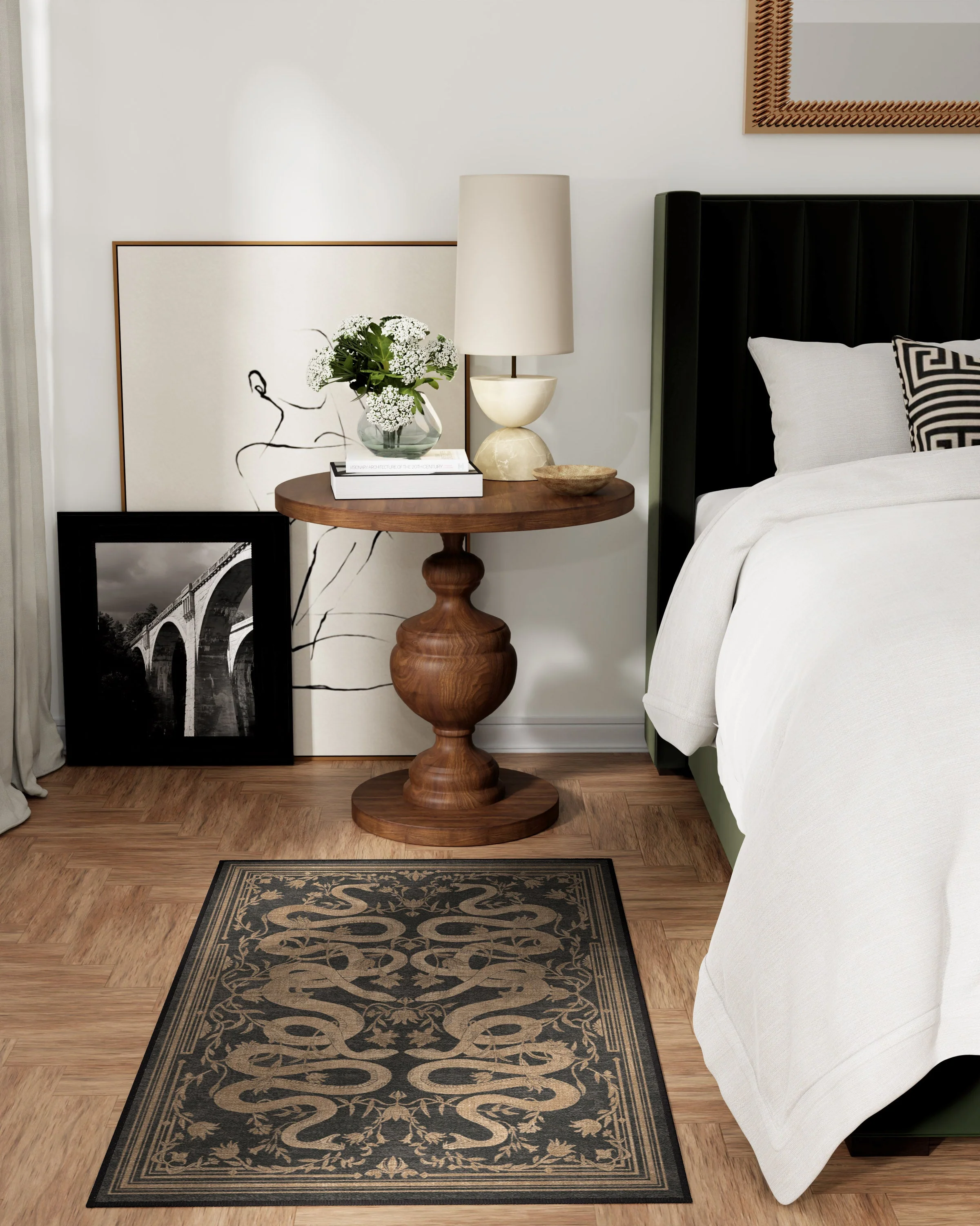 Sumaya Soft Black Flatwoven Rug by Martyn Lawrence Bullard