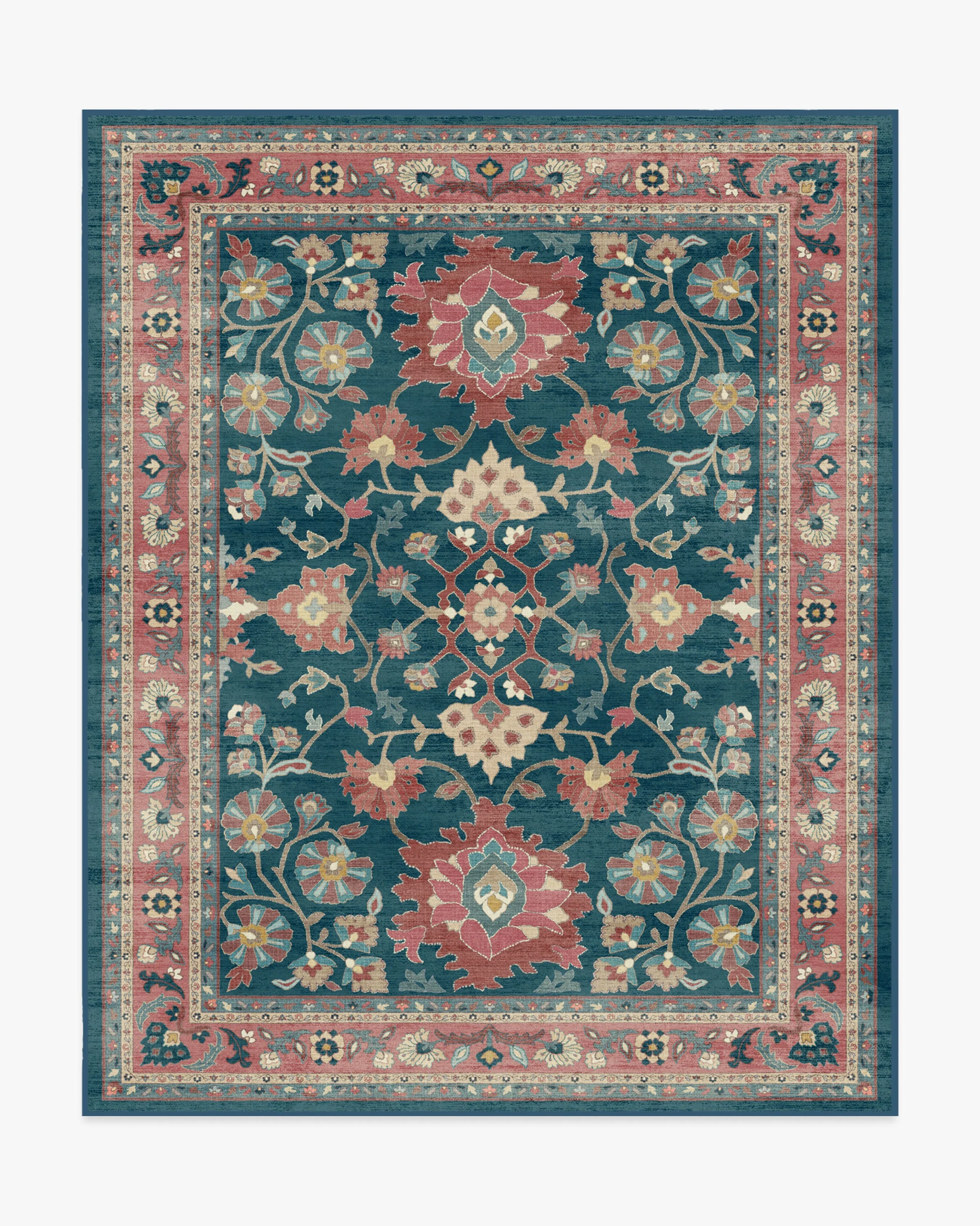 Calabria Navy & Cayenne Rug