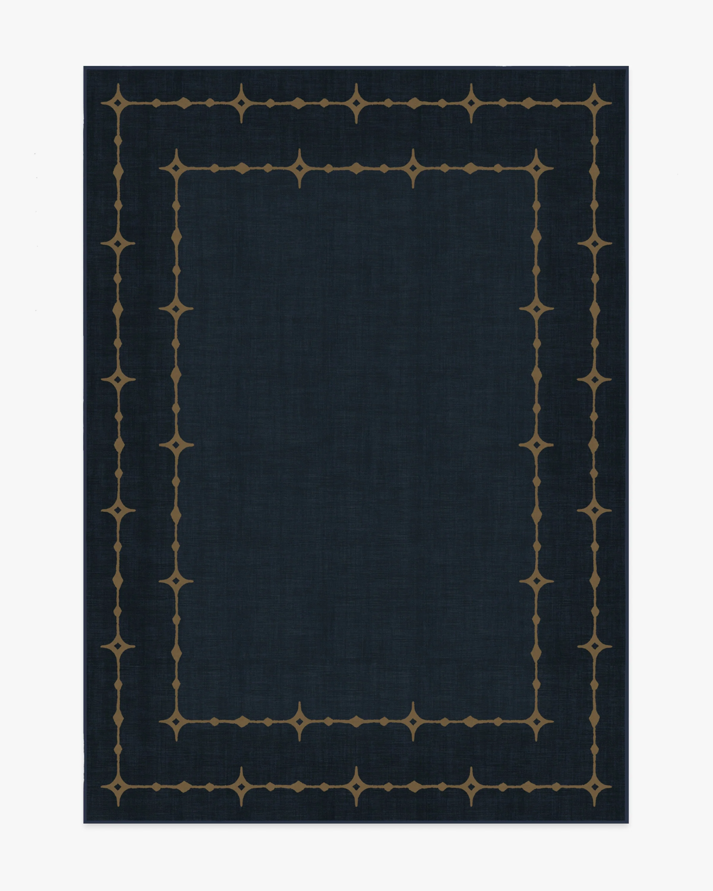 Sparkle Border Dark Navy Flatwoven Rug