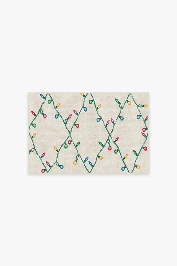 Holiday Lights Creme Flatwoven Rug