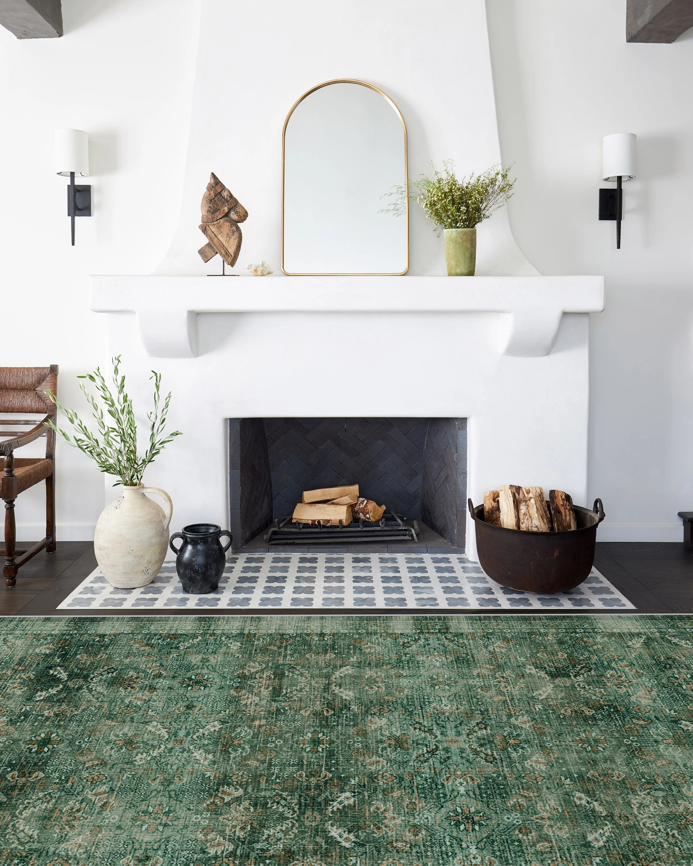 Frances Jade Green Flatwoven Rug