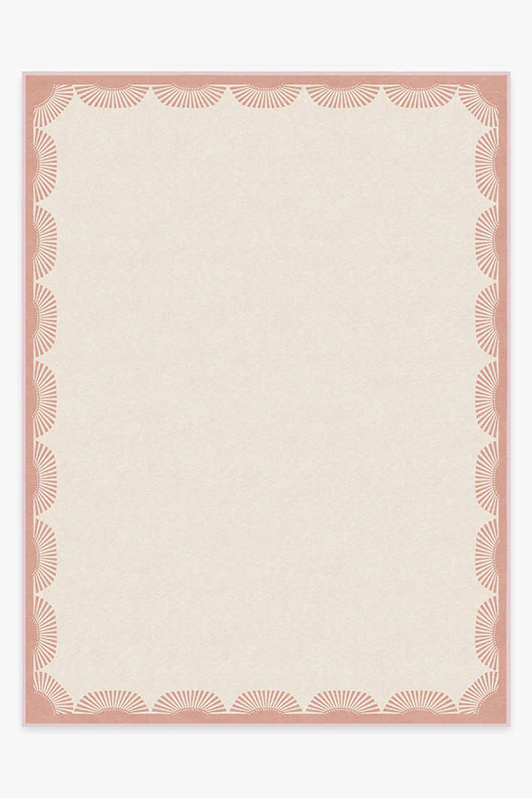 Fringe Pink & Ivory Flatwoven Rug by Gray Malin