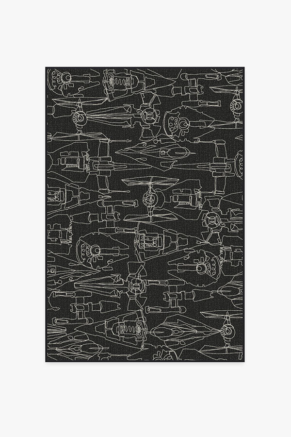 Star Wars Armada Black Flatwoven Rug