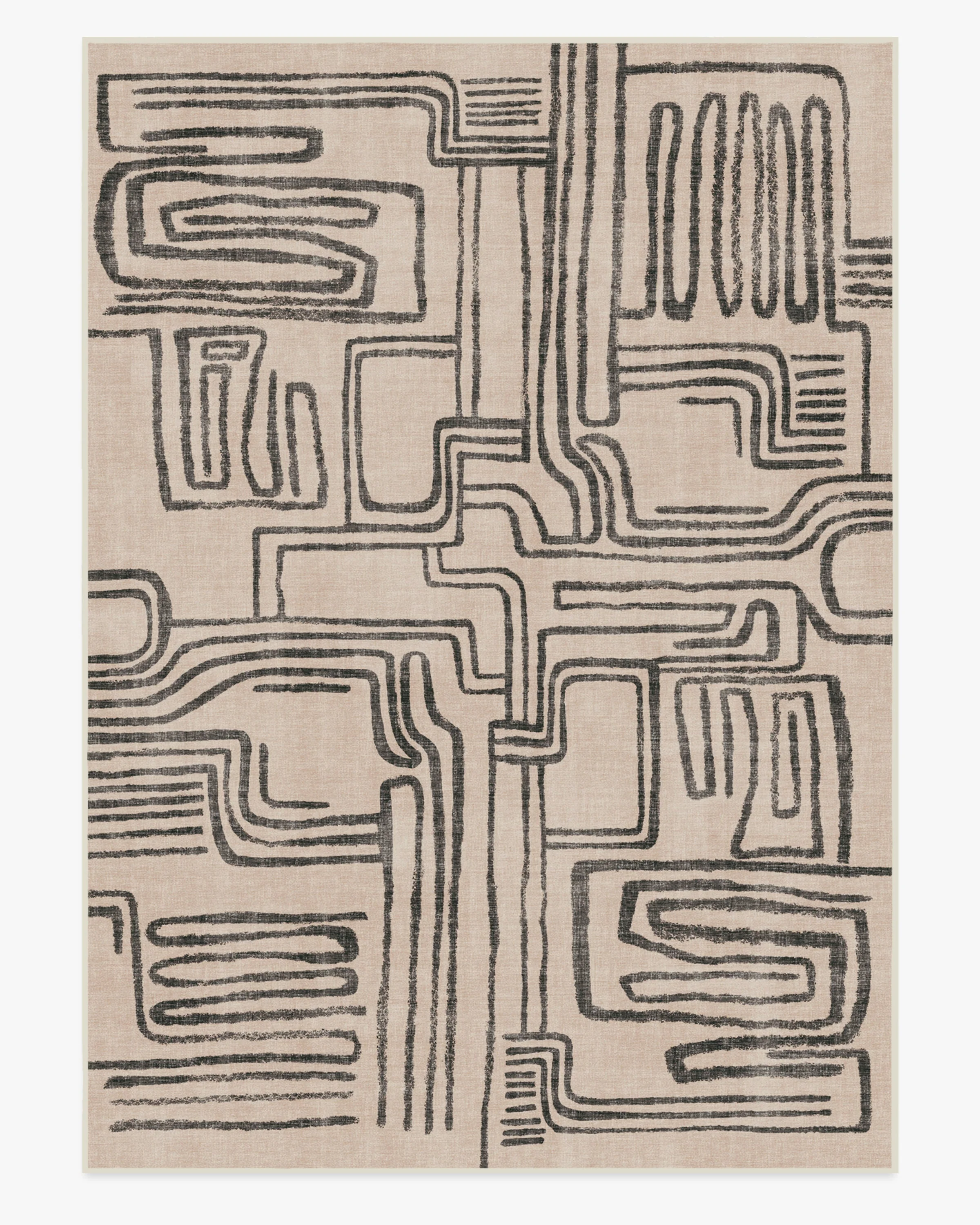 Kassena Black & Ivory Flatwoven Rug by Malene Barnett