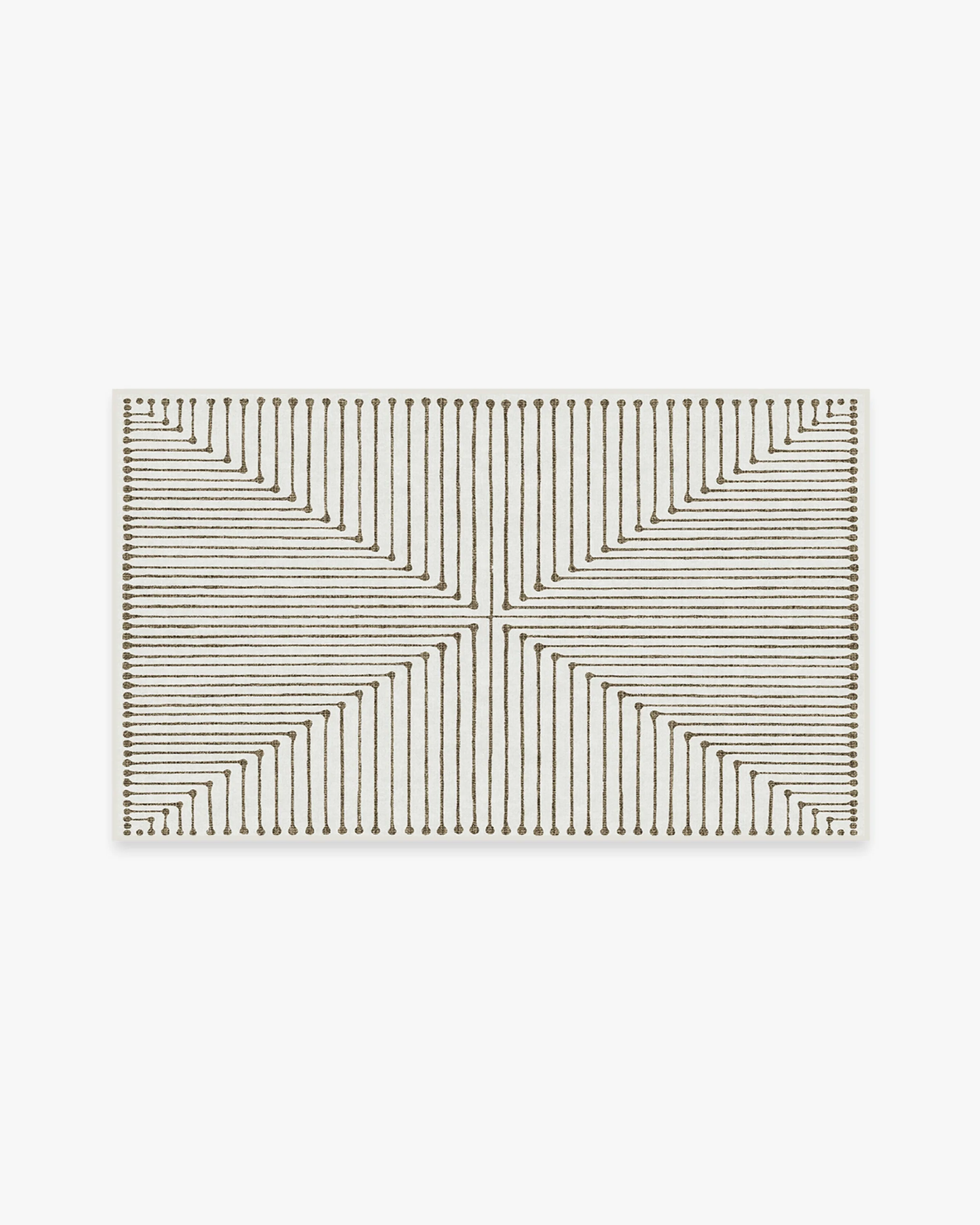 Inkdrop Camel & Ivory Flatwoven Rug by Jonathan Adler