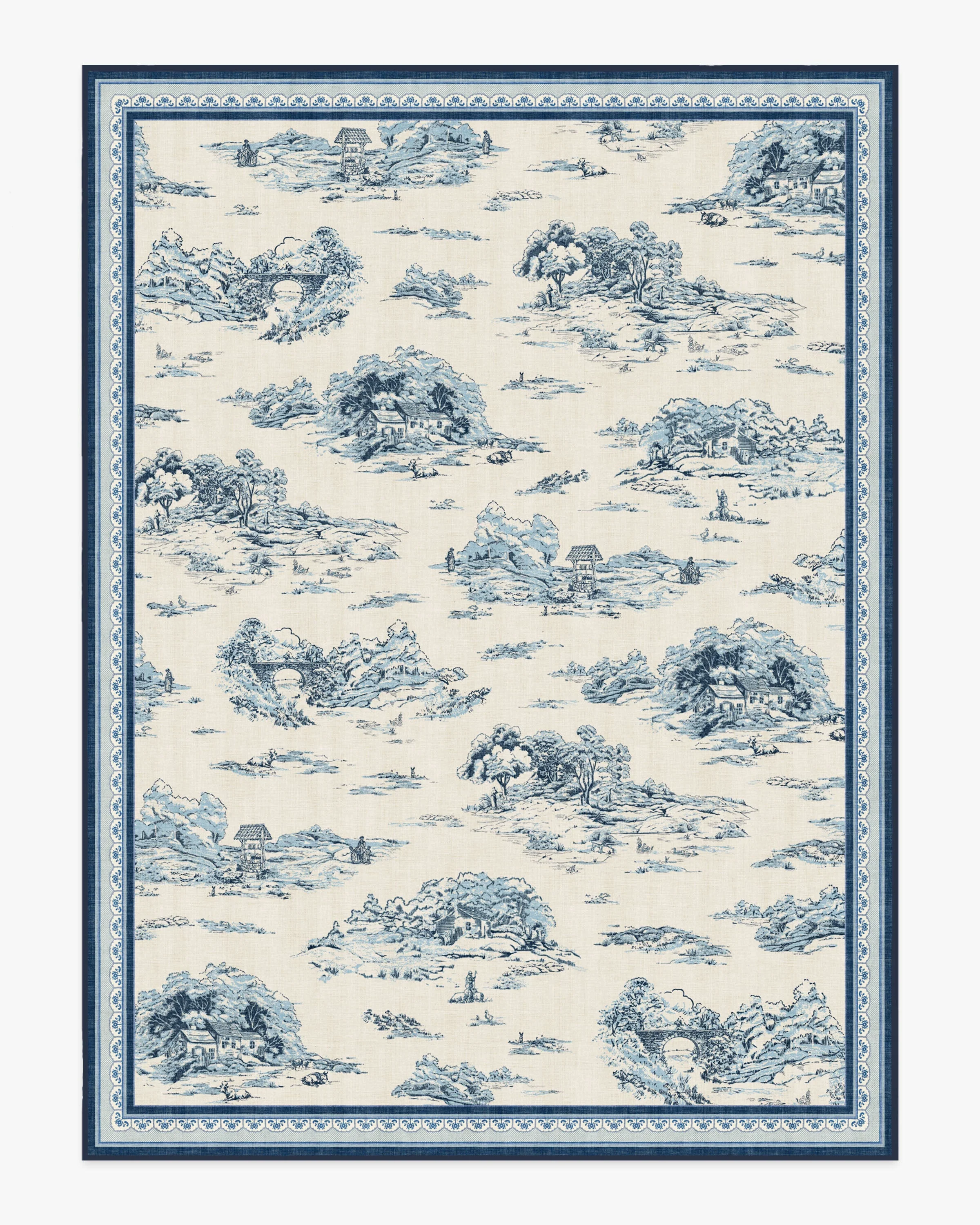 Provence Toile Delft Blue Flatwoven Rug
