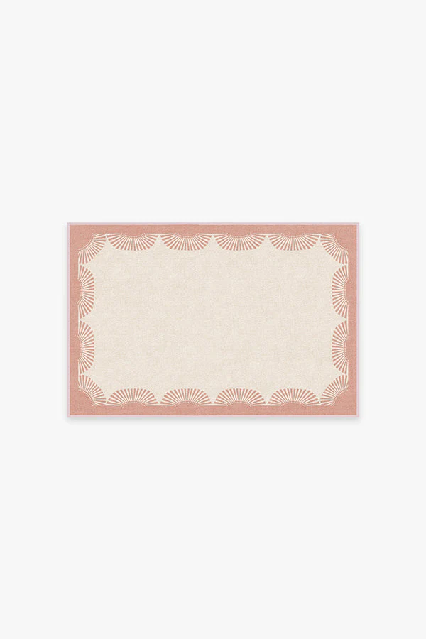 Fringe Pink & Ivory Flatwoven Rug by Gray Malin