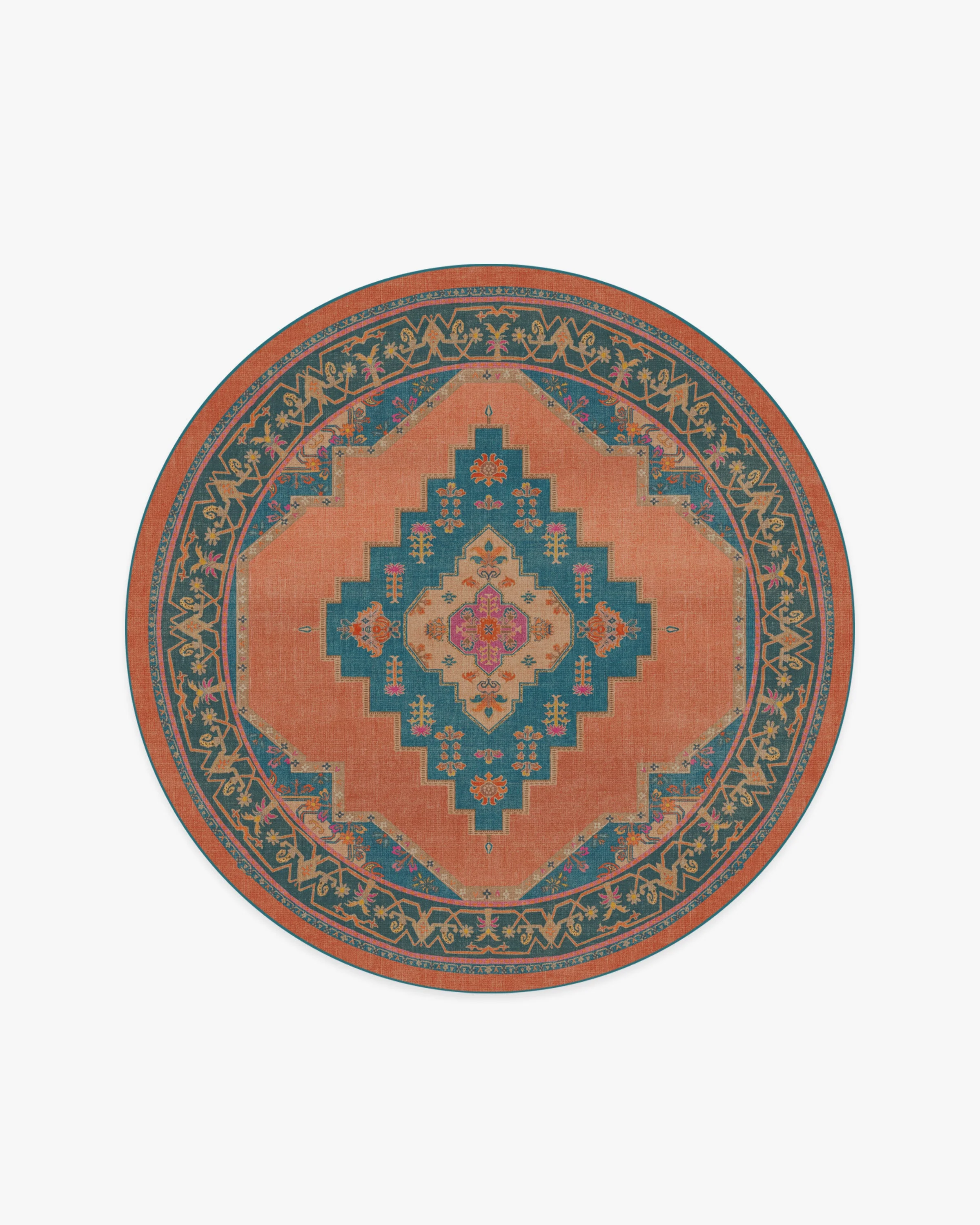 Sunset Bazaar Tropic Coral Flatwoven Rug by Matthew Williamson