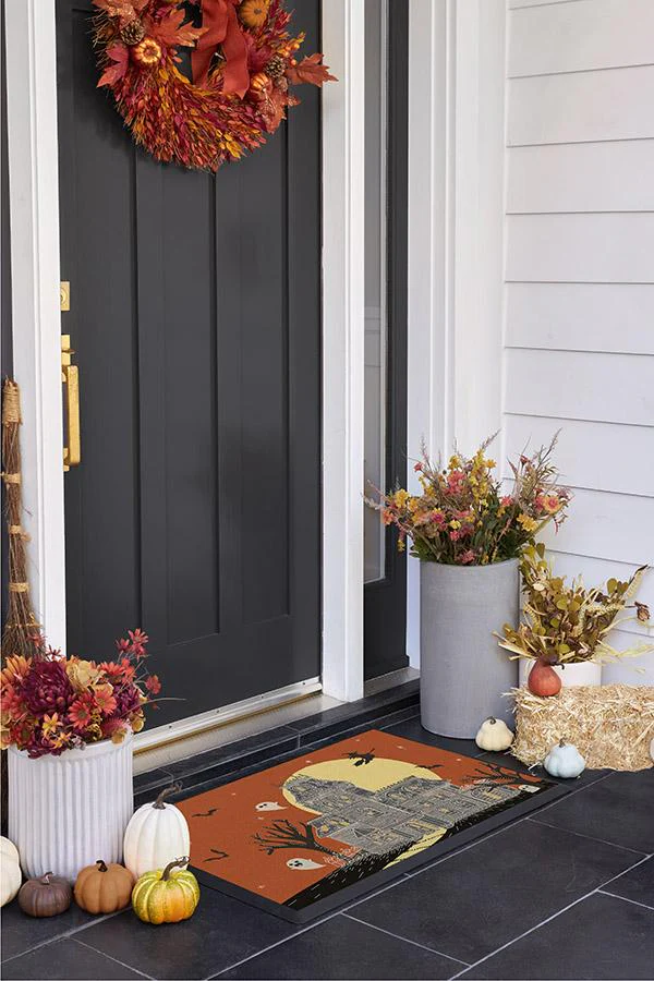 Fright Night Orange Coir Doormat