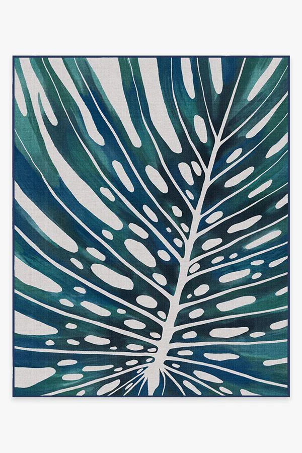 Panama Teal Blue Outdoor Rug