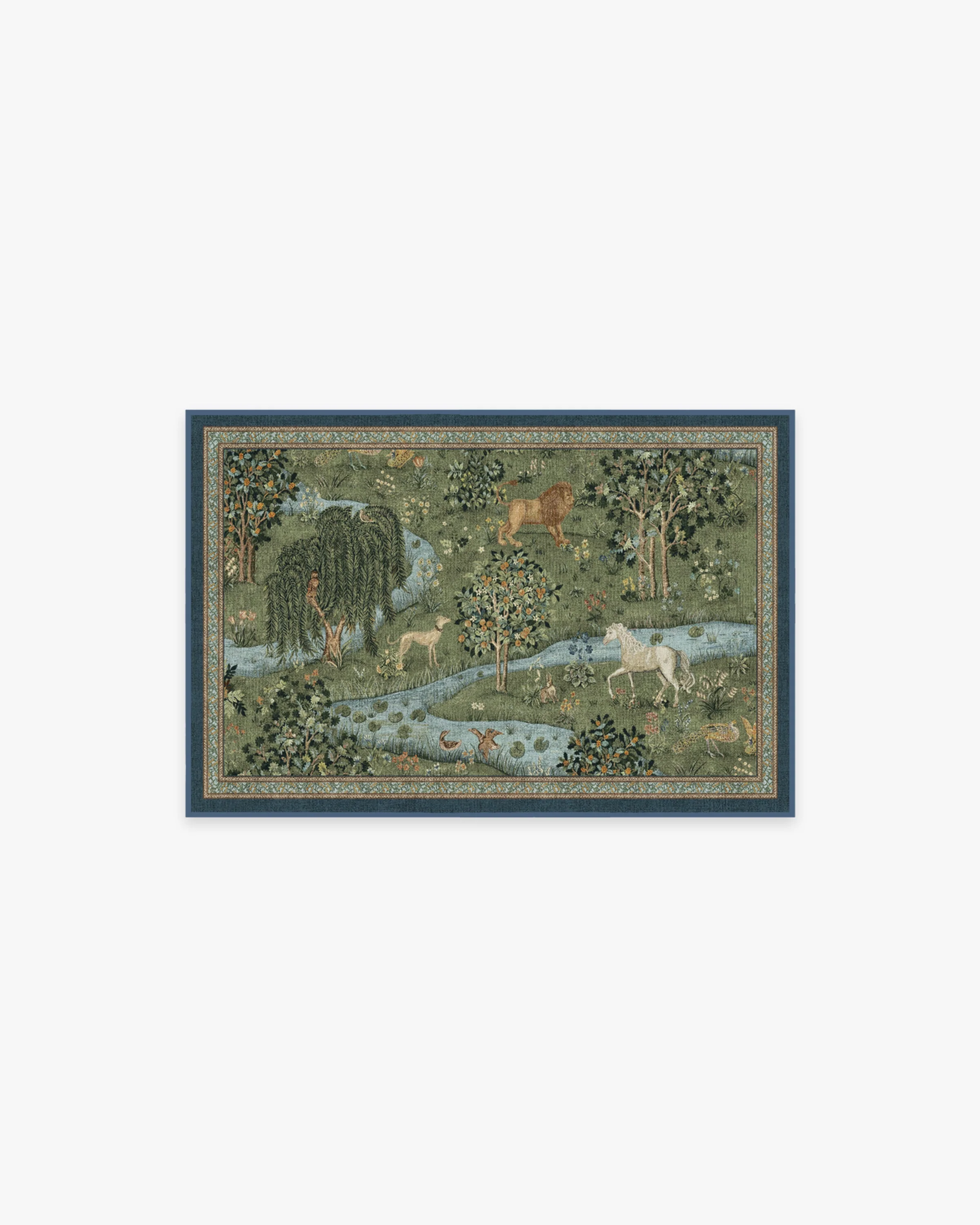 Owl & Willow Green Flatwoven Rug by Morris & Co.