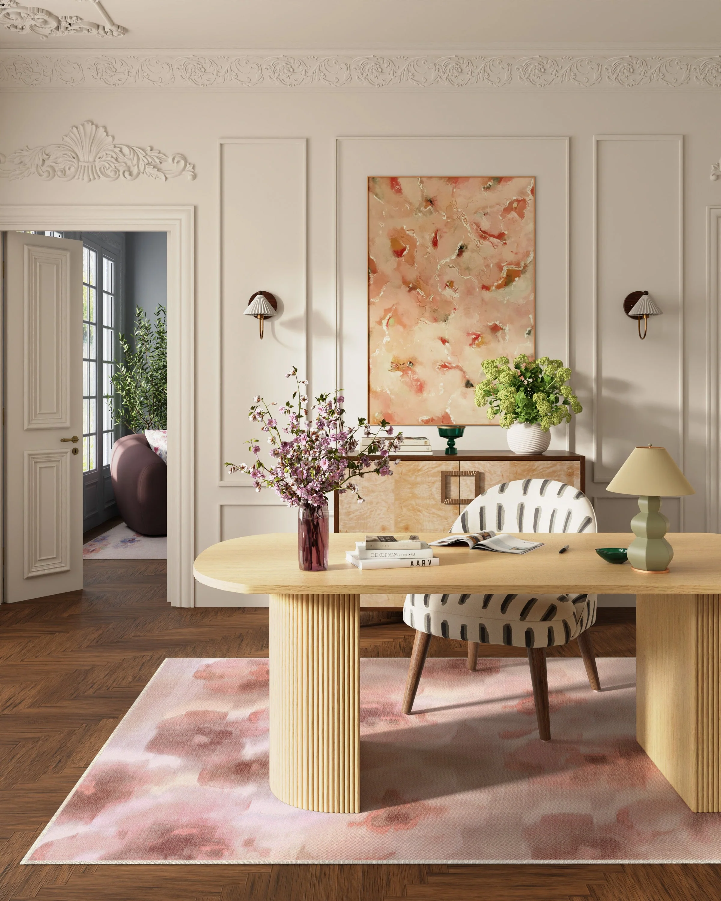 Emma Soft Rose Flatwoven Rug