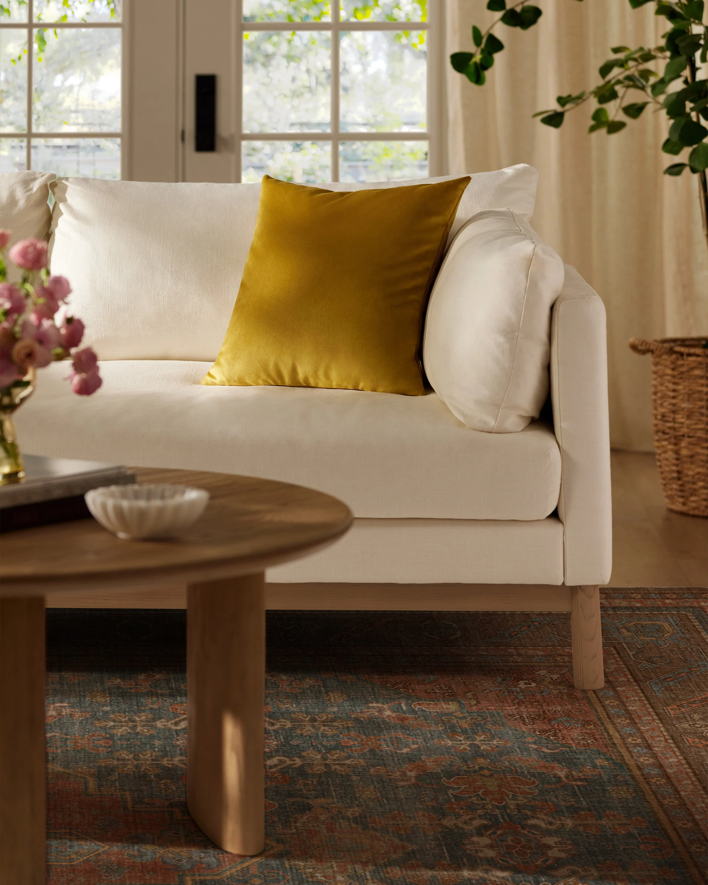 Goldenrod Velvet Throw Pillow