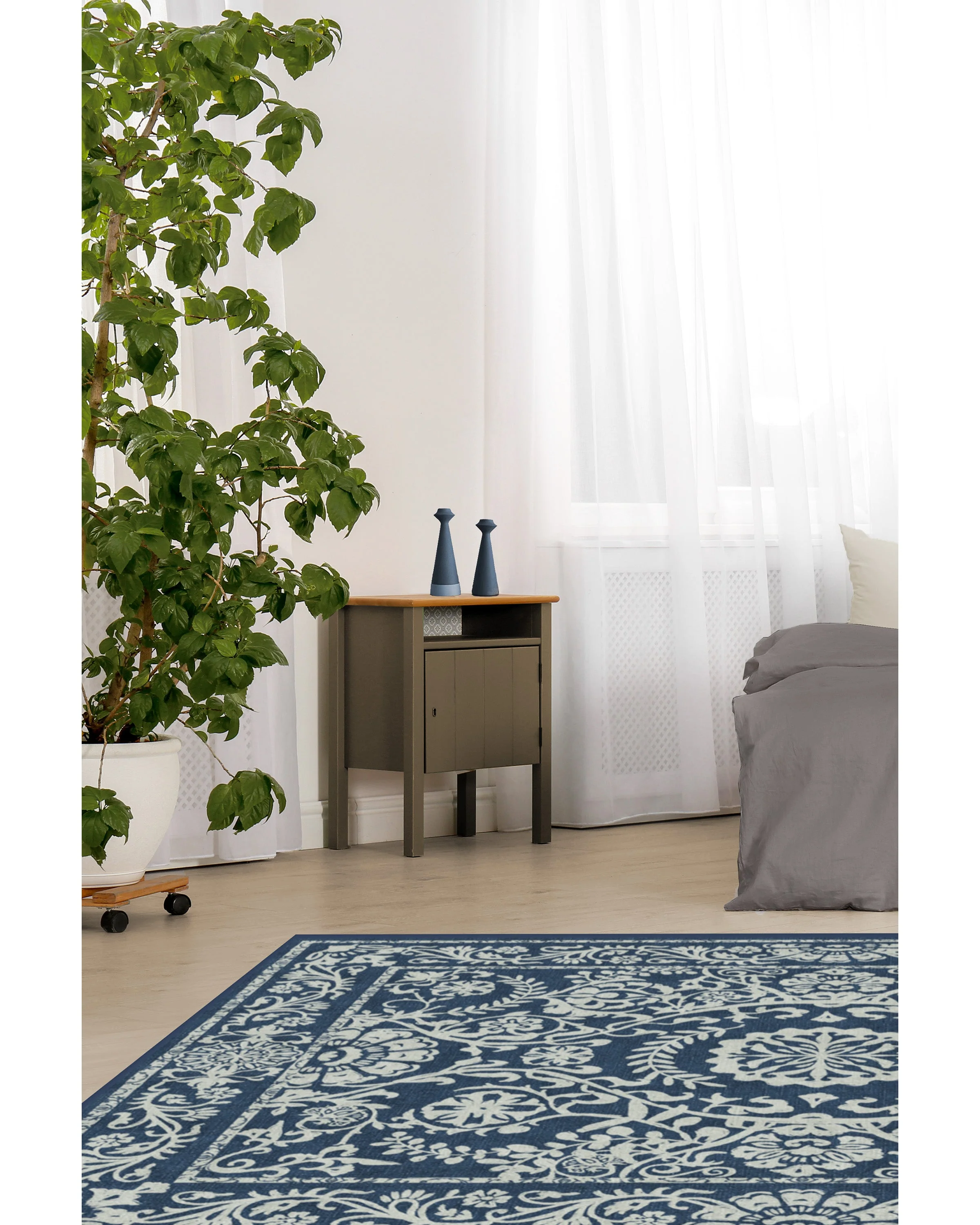 Delphina Navy Blue Flatwoven Rug