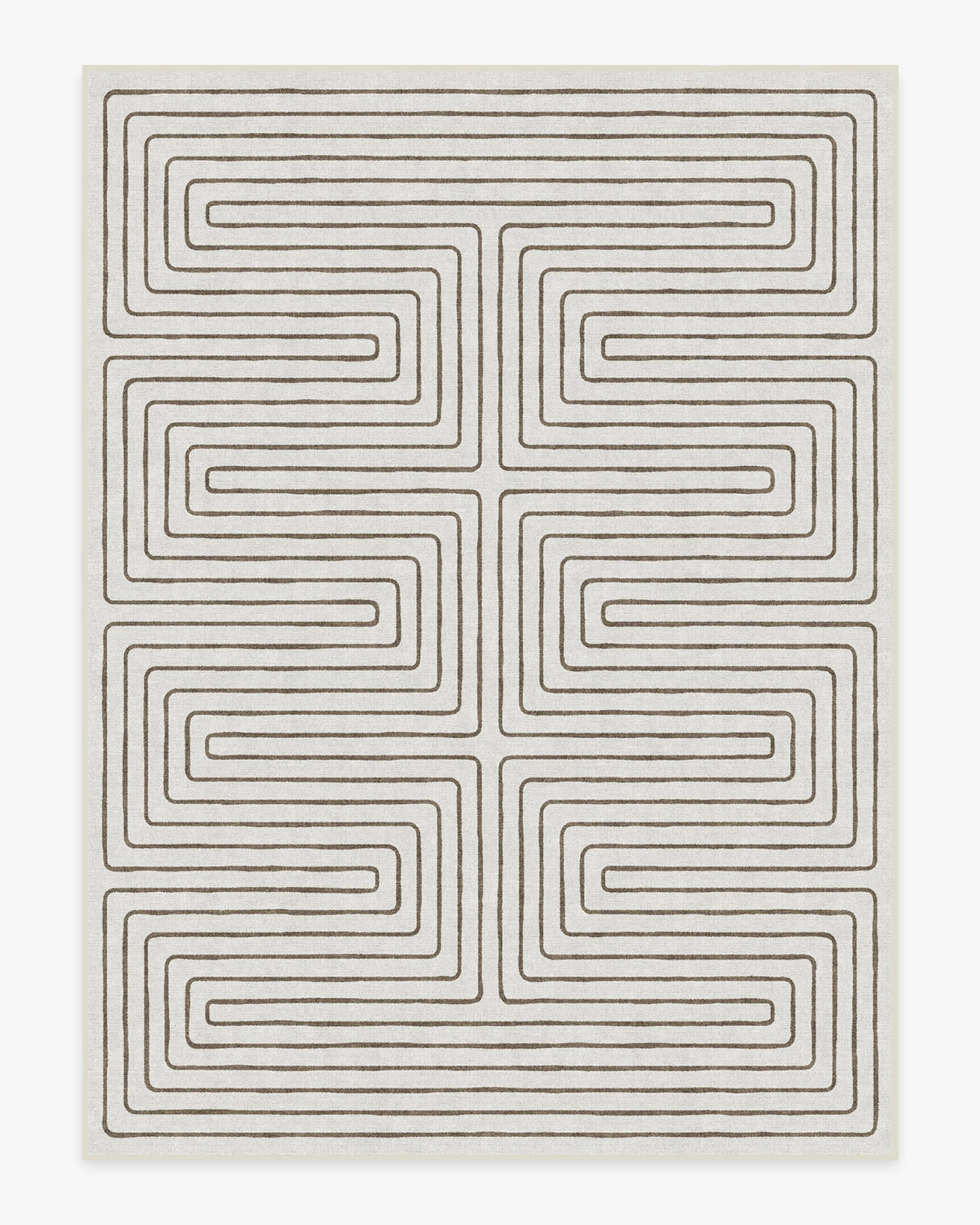 Labyrinth Camel & Ivory Flatwoven Rug by Jonathan Adler