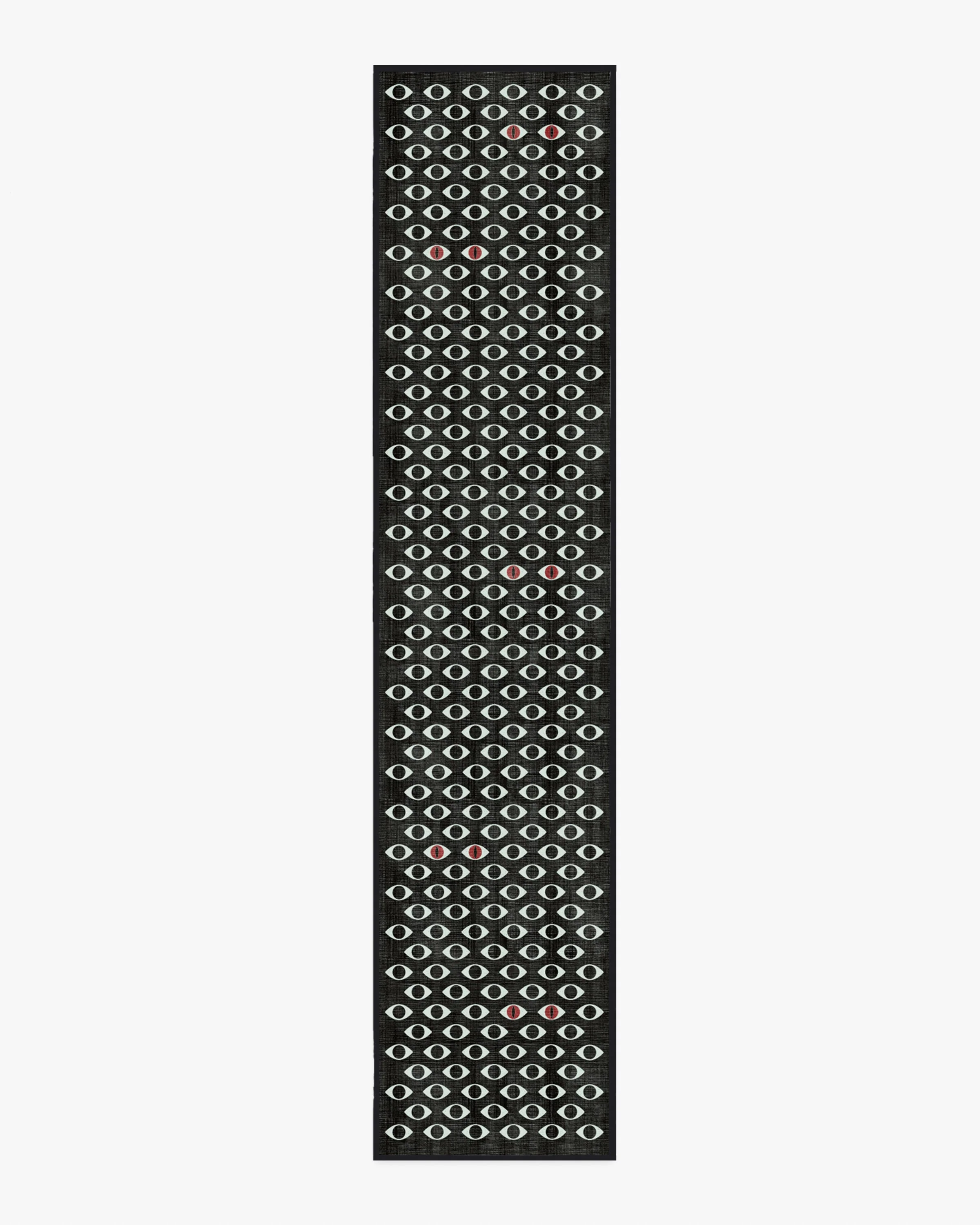 Monster Eyes Black & White Flatwoven Rug